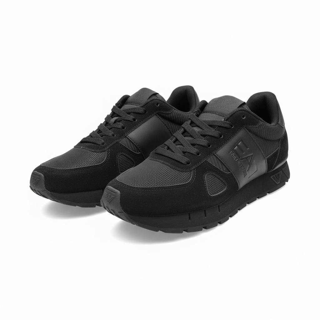 EA7 Emporio Armani All-Black Sneakers 🖤👟 | Stealth Sport Luxury 🔥⚡