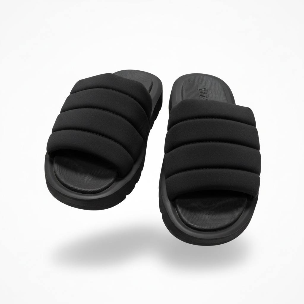 ZARA Black Padded Slides 🖤👣 | Minimal Everyday Comfort 🔥✨