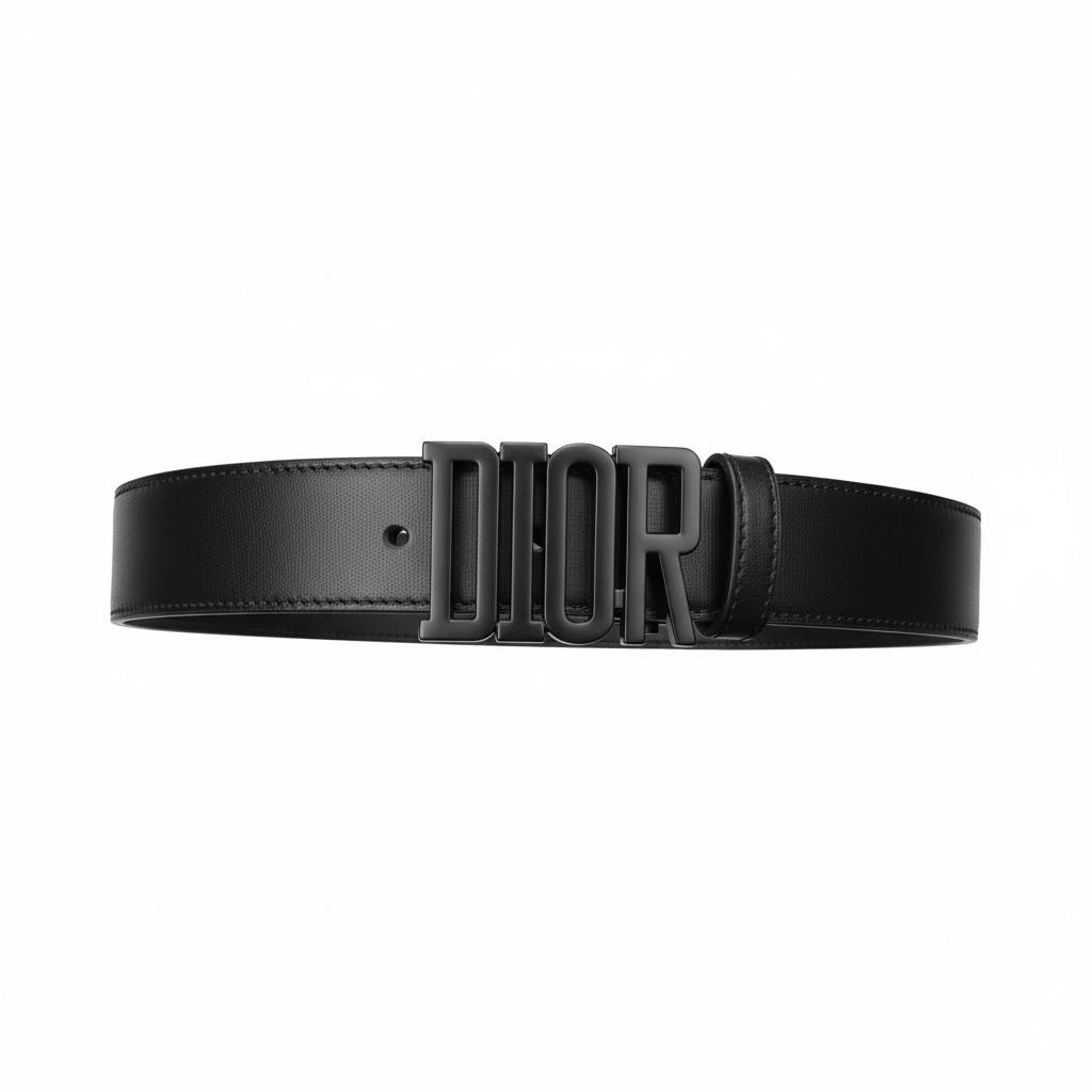 Dior Matte Black Logo Buckle Belt 🖤🔥 | Bold Statement Luxury Accessory 👑✨-125cm