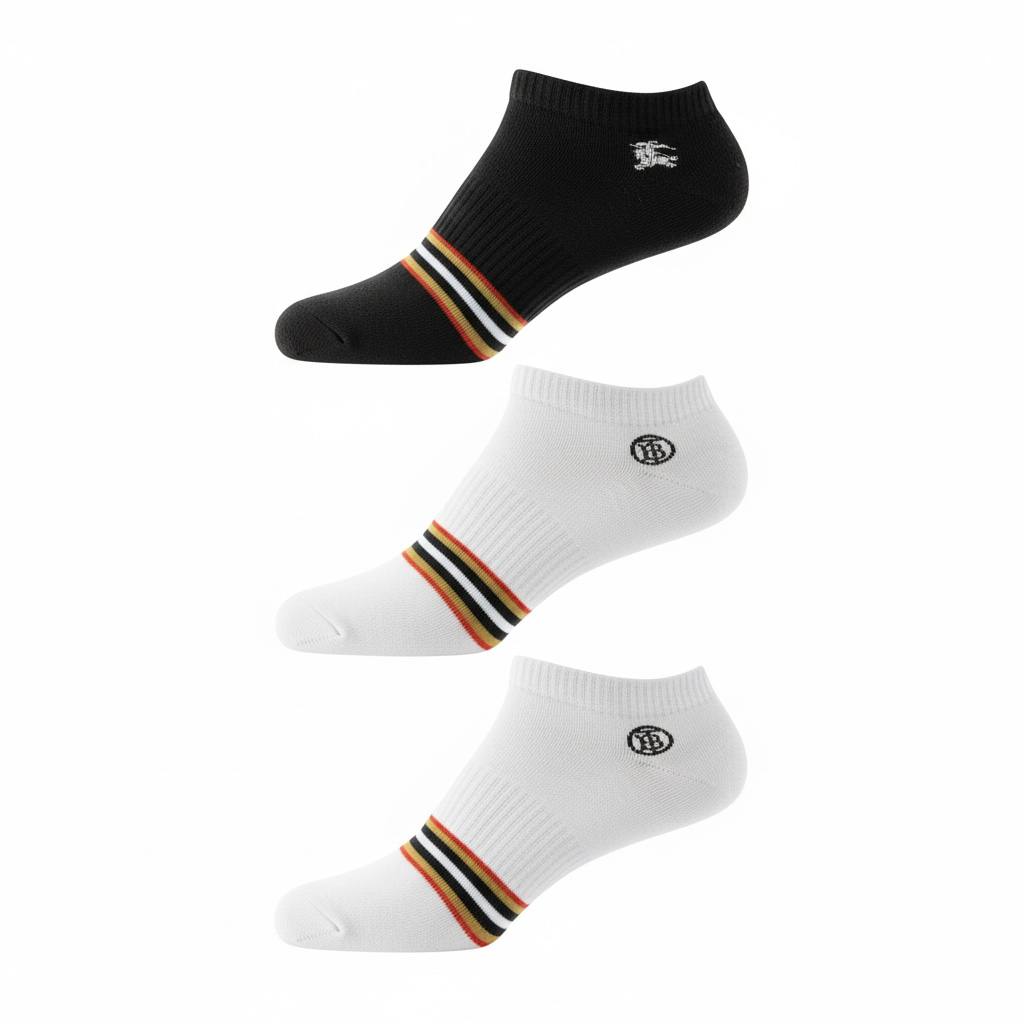Burberry Icon Stripe Ankle Socks Set – Black & White 3-Pack 🖤🤍✨