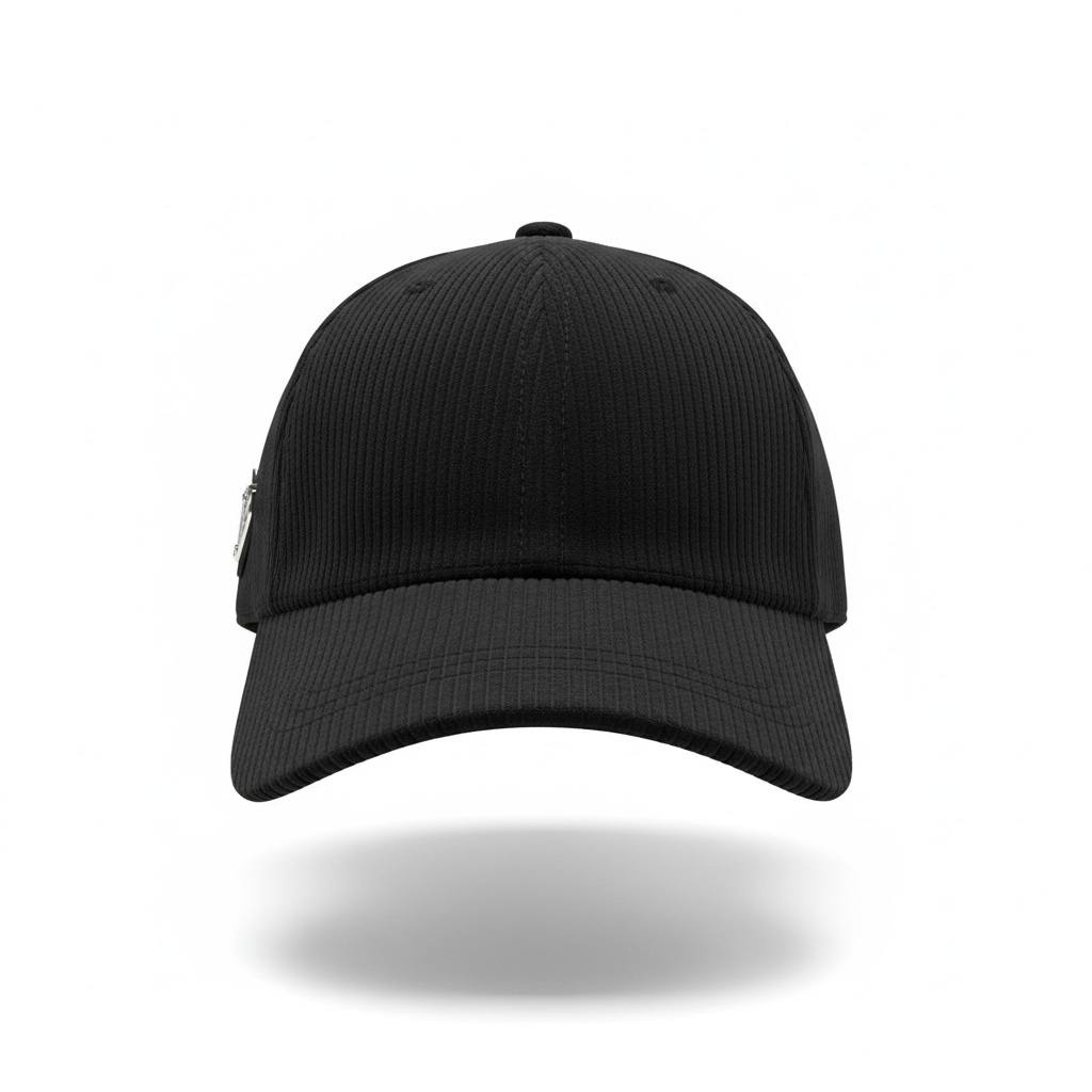 Prada Ribbed Black Cap – Iconic Triangle Edition 🖤✨