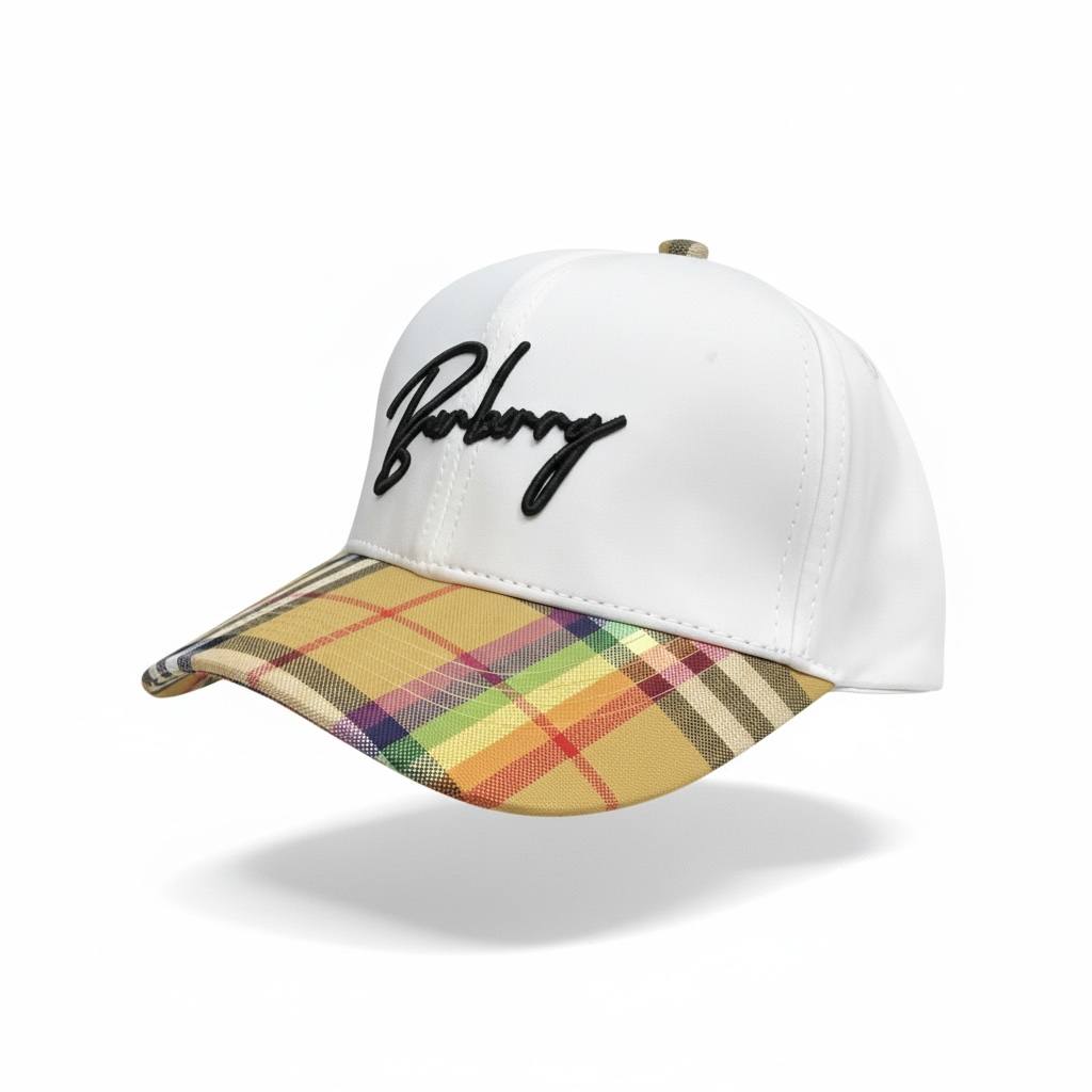 Burberry Script Logo Check Visor Cap 🤍✨ | Modern Heritage Essential