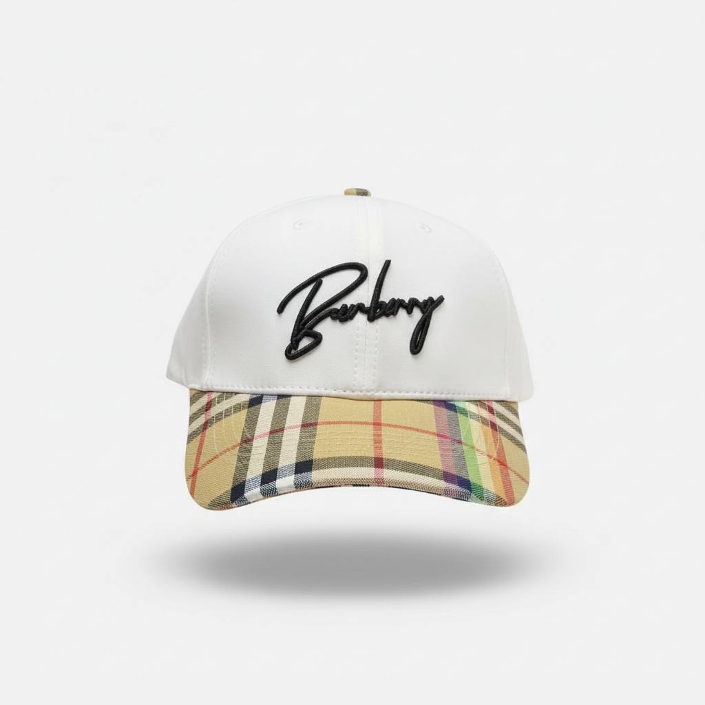 Burberry Script Logo Check Visor Cap 🤍✨ | Modern Heritage Essential