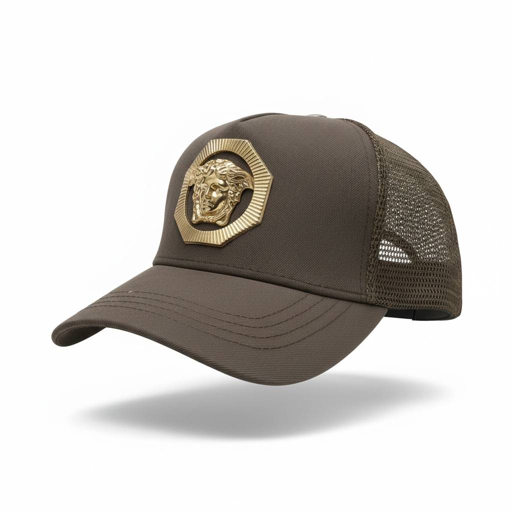 Versace Medusa Gold Emblem Cap 🟤✨ | Iconic Luxury Statement
