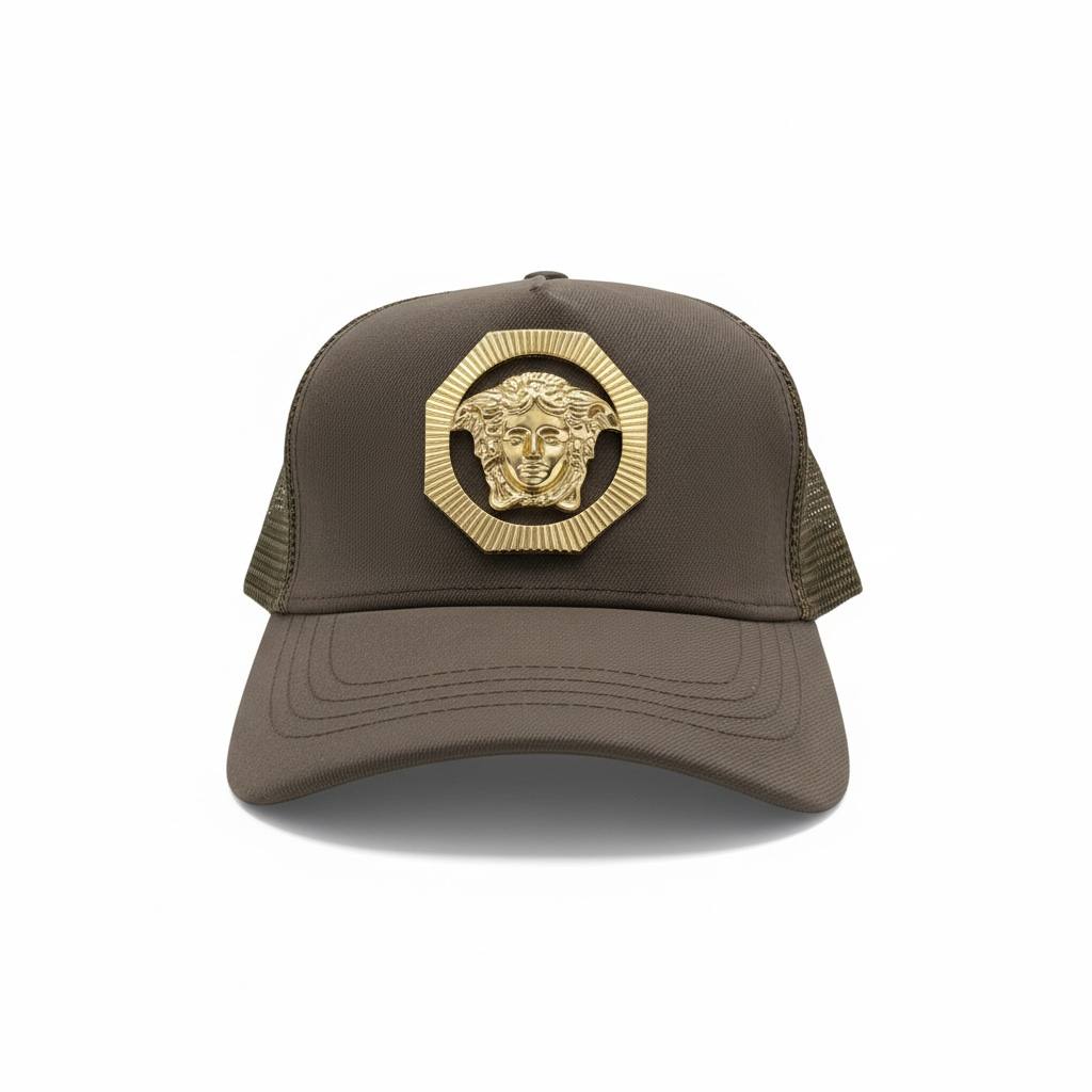 Versace Medusa Gold Emblem Cap 🟤✨ | Iconic Luxury Statement