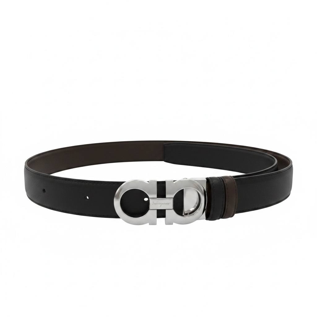 ✨ Salvatore Ferragamo Reversible Gancini Leather Belt 115CM – Black & Brown