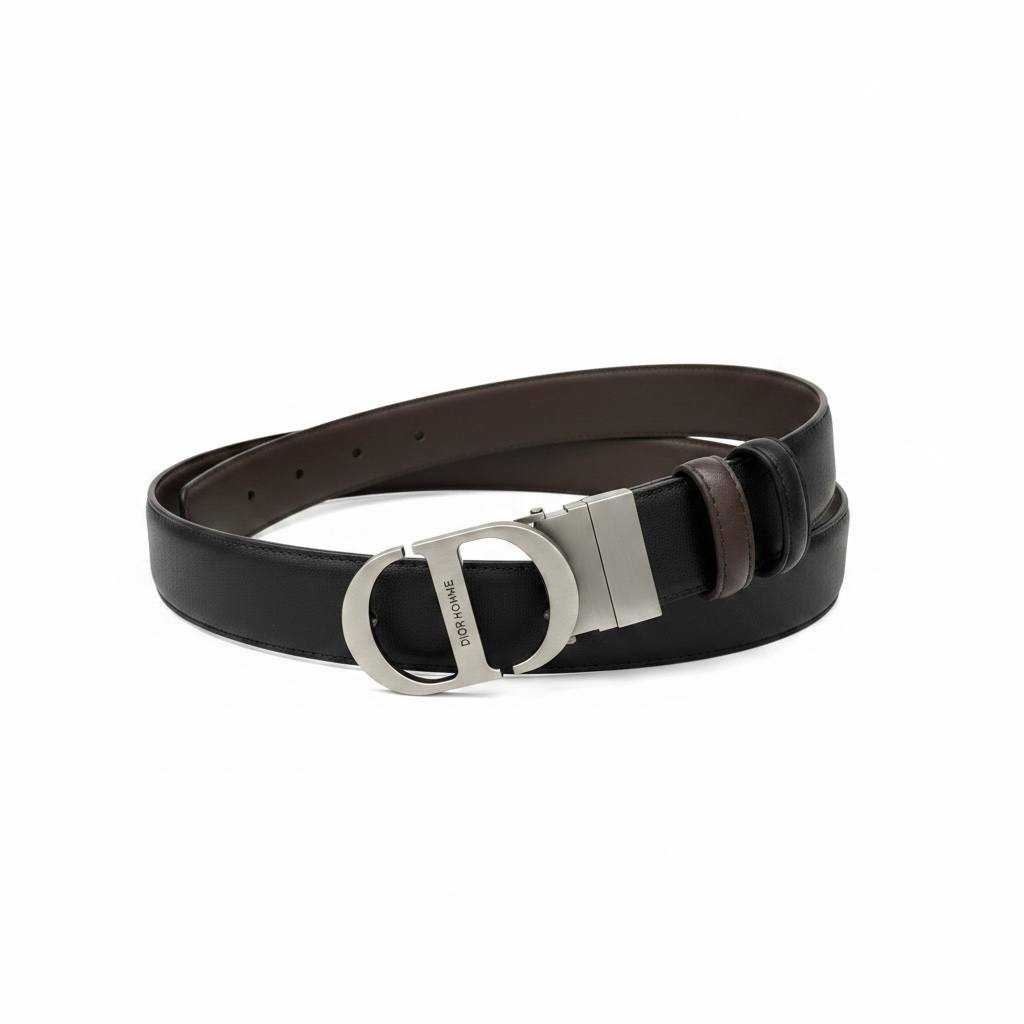 ✨ Dior Homme CD Reversible Leather Belt 115CM – Black & Brown