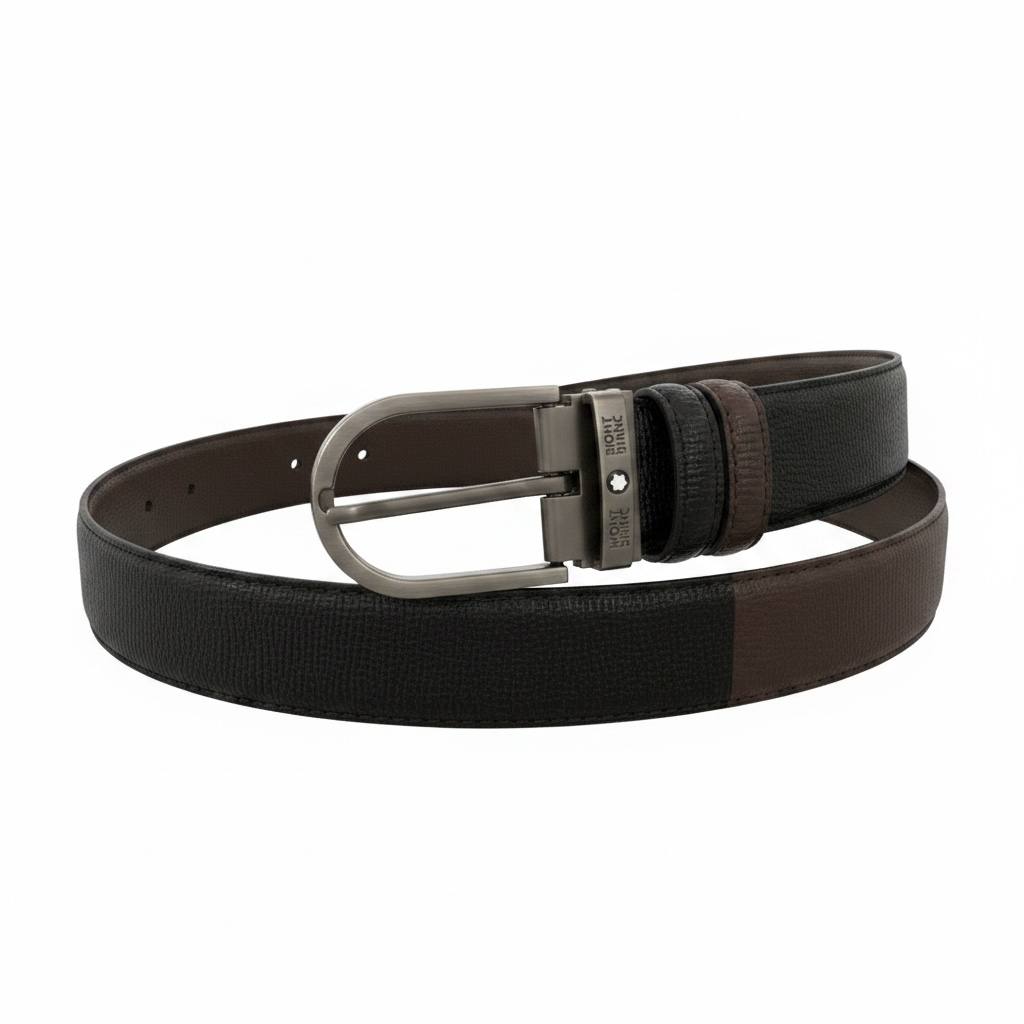 ✨ Montblanc Reversible Leather Belt 130CM – Black & Brown