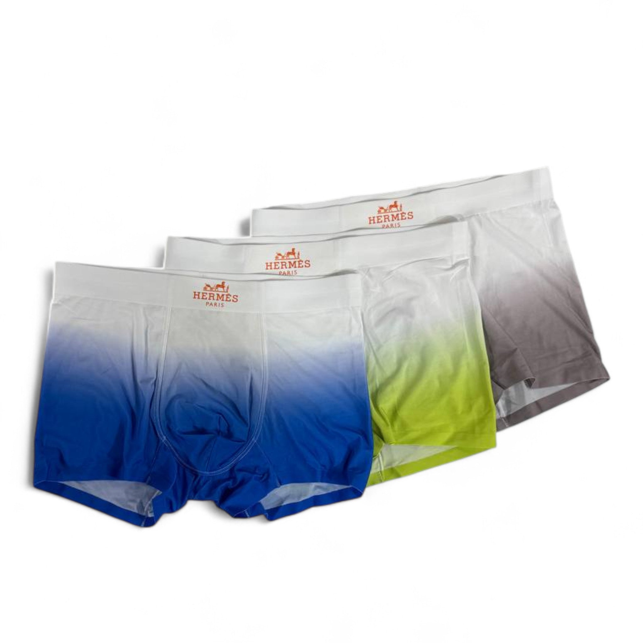 🧡 Hermès Paris Men’s Luxury Gradient Boxer Set (3 Pieces) | Designer Elegance & Comfort