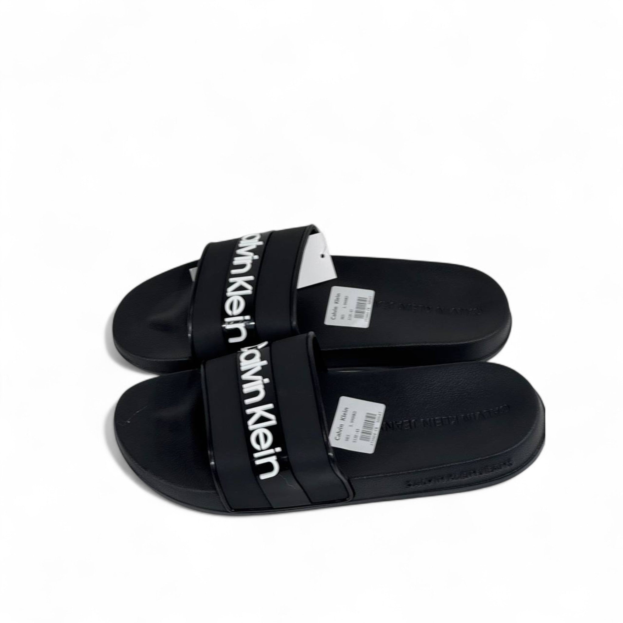 ✨ Calvin Klein Slides | Glossy Logo Band – Black