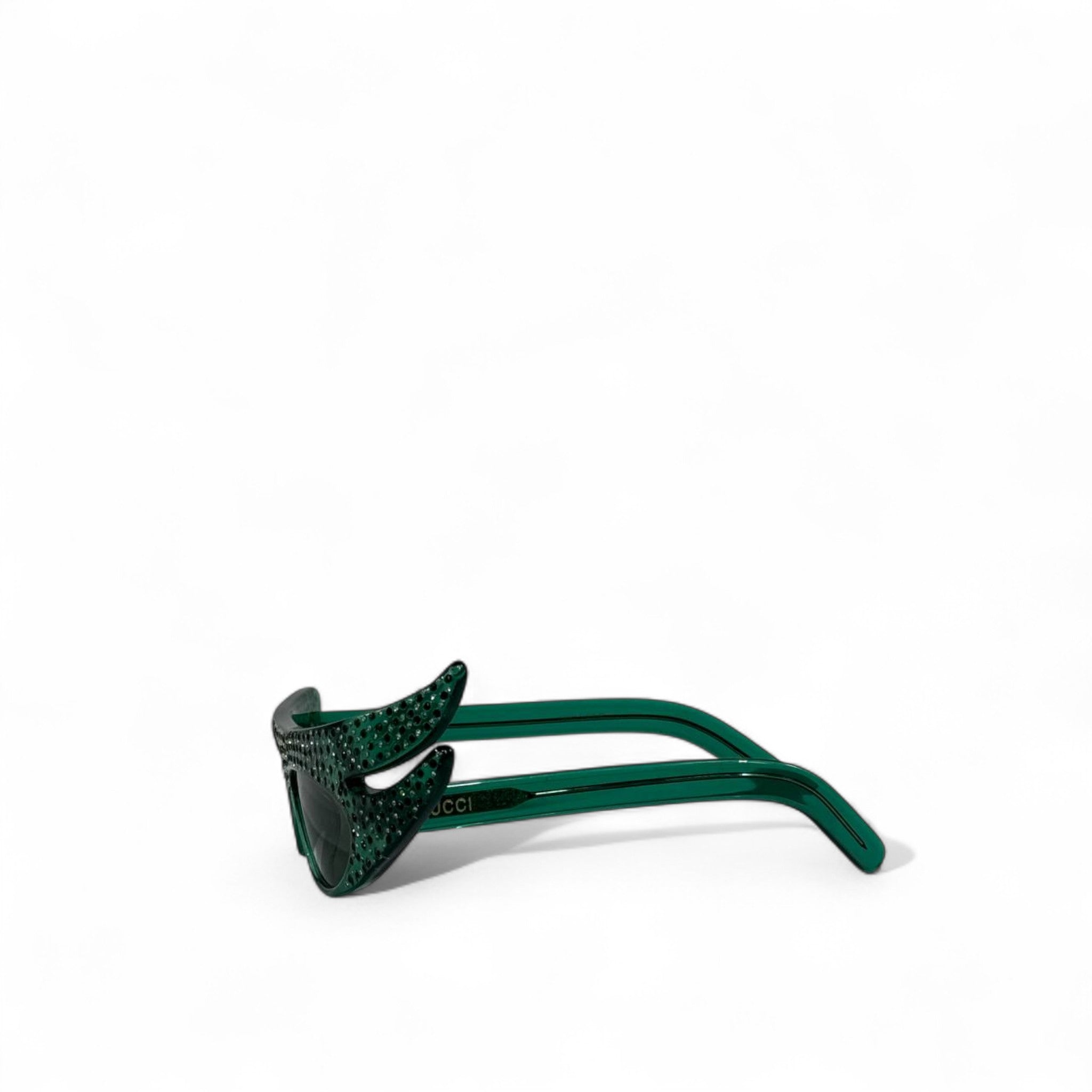 💚 Gucci Green Crystal Cat-Eye Sunglasses – Avant-Garde Luxury Statement Shades ✨😎 | Women’s Designer Eyewear