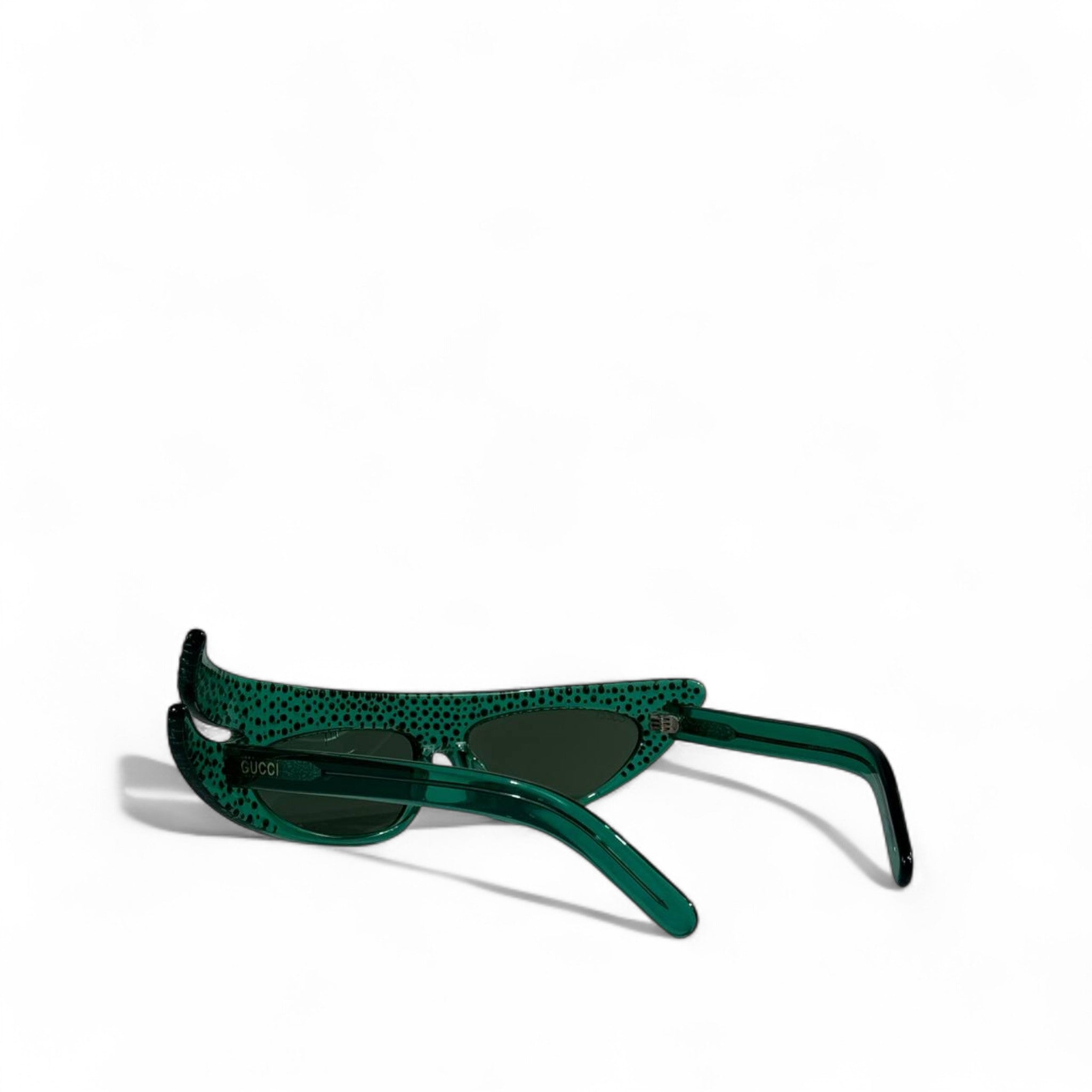 💚 Gucci Green Crystal Cat-Eye Sunglasses – Avant-Garde Luxury Statement Shades ✨😎 | Women’s Designer Eyewear
