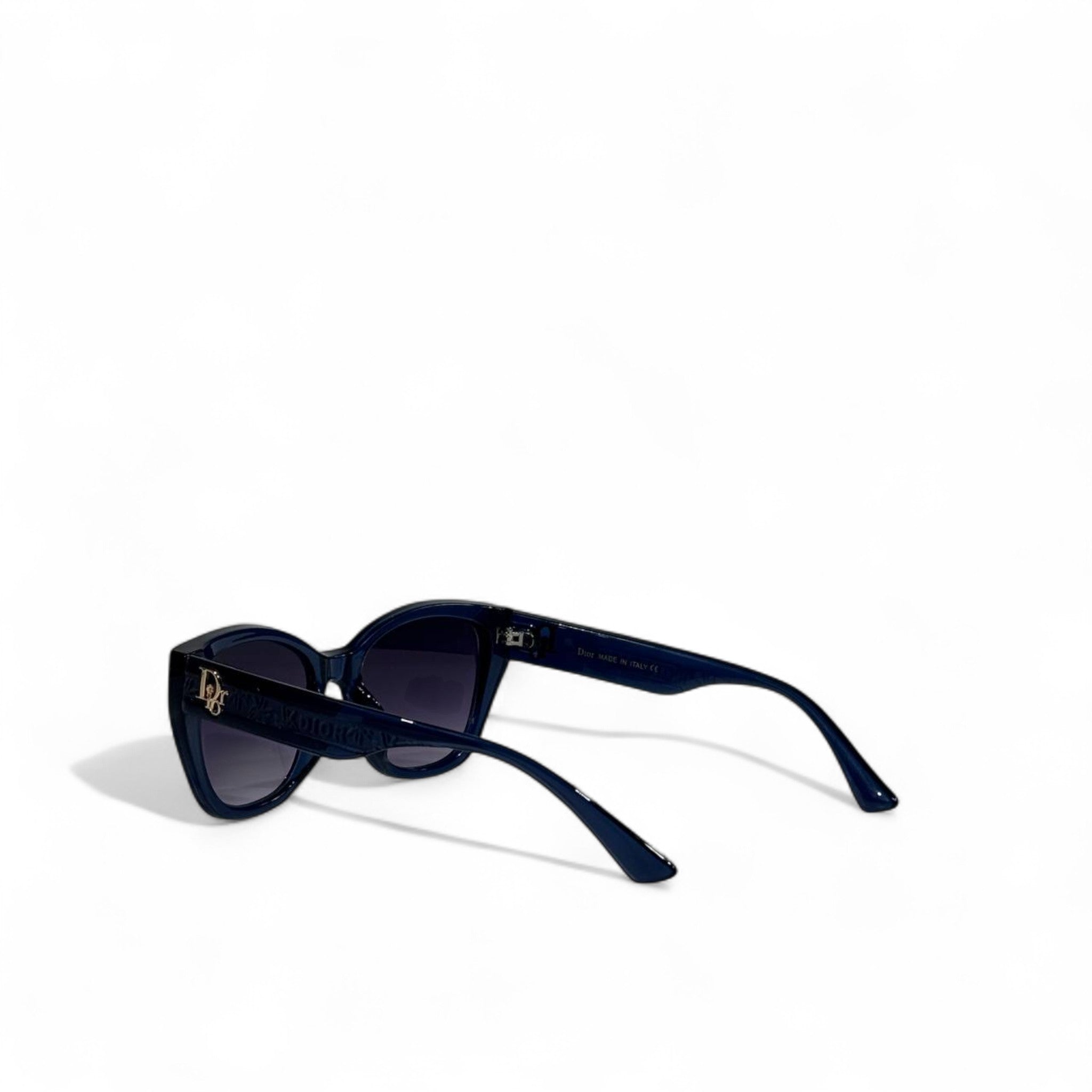 ✨ Dior Cat-Eye Sunglasses – Navy Blue / Gold Logo
