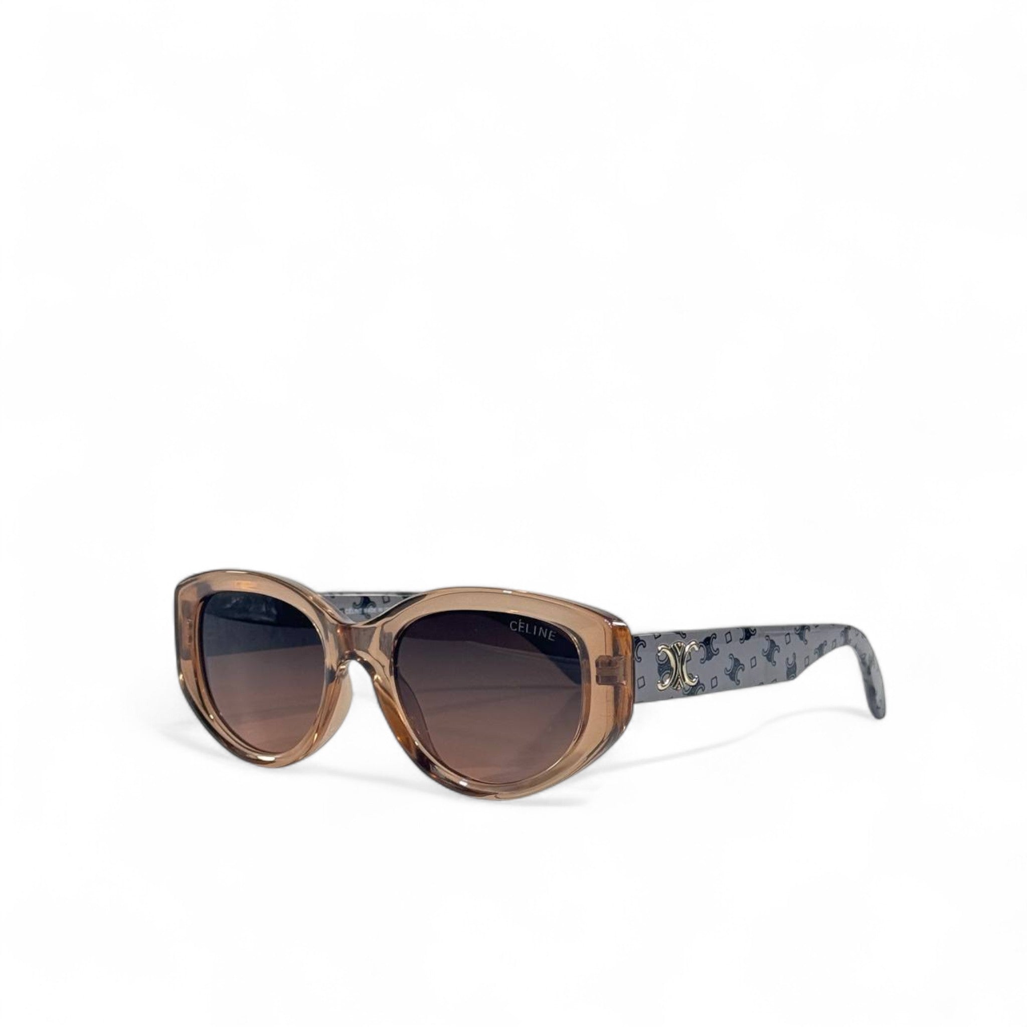 ✨ Céline Triomphe Oversized Cat-Eye Sunglasses – Brown & Monogram