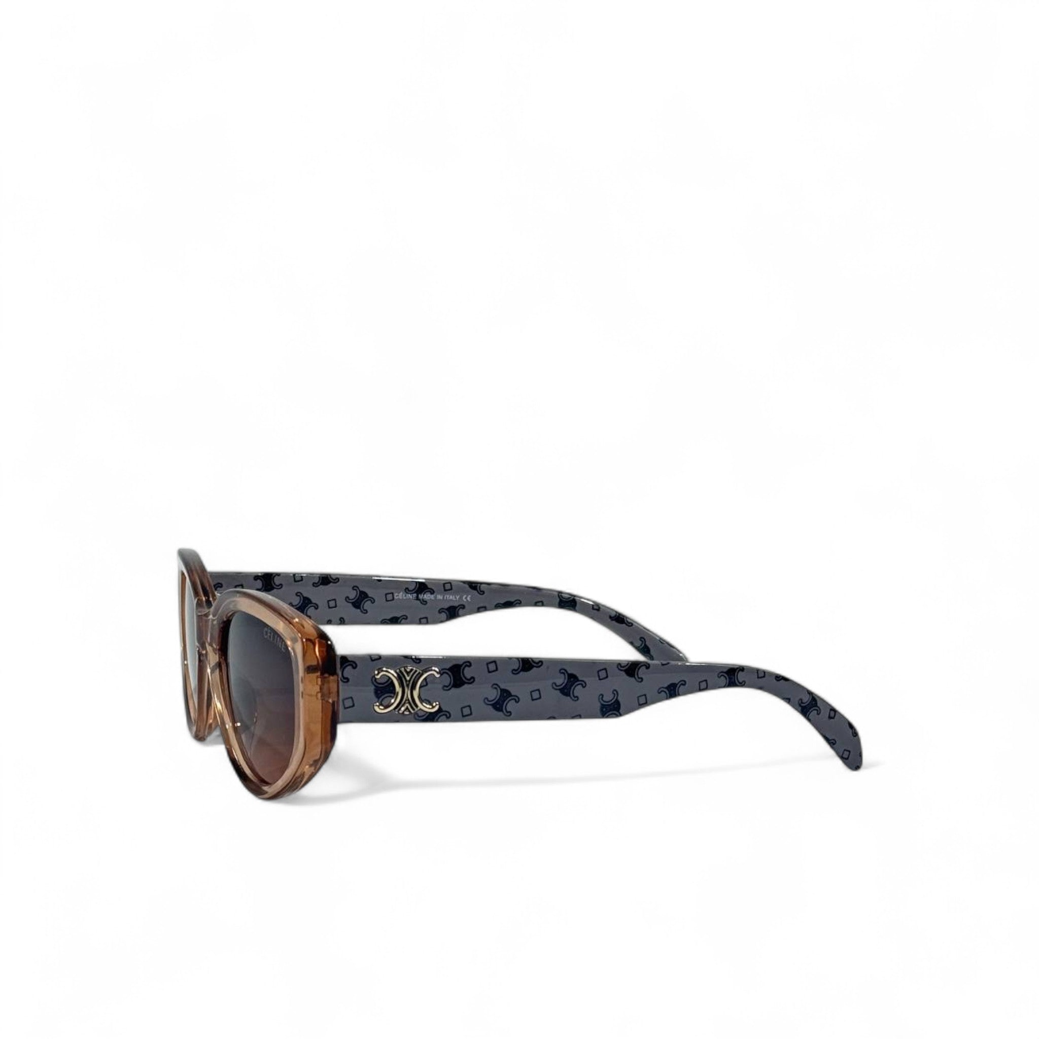 ✨ Céline Triomphe Oversized Cat-Eye Sunglasses – Brown & Monogram
