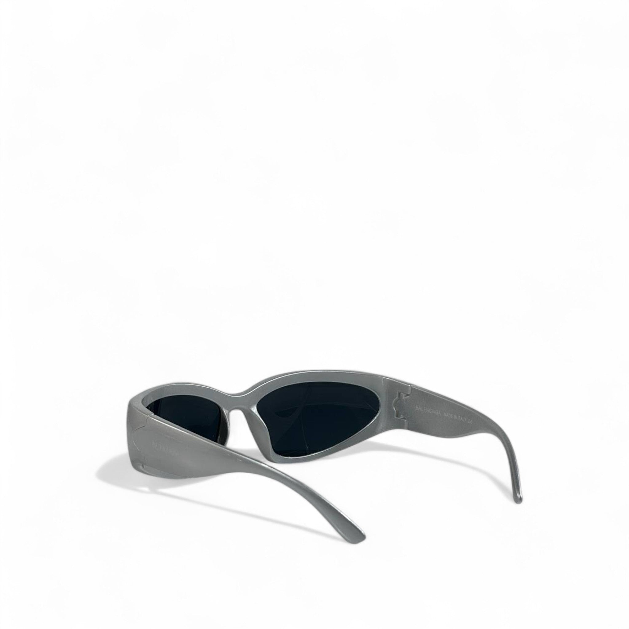 ⚡ Balenciaga Silver Wrap Sunglasses – Futuristic Street Luxury