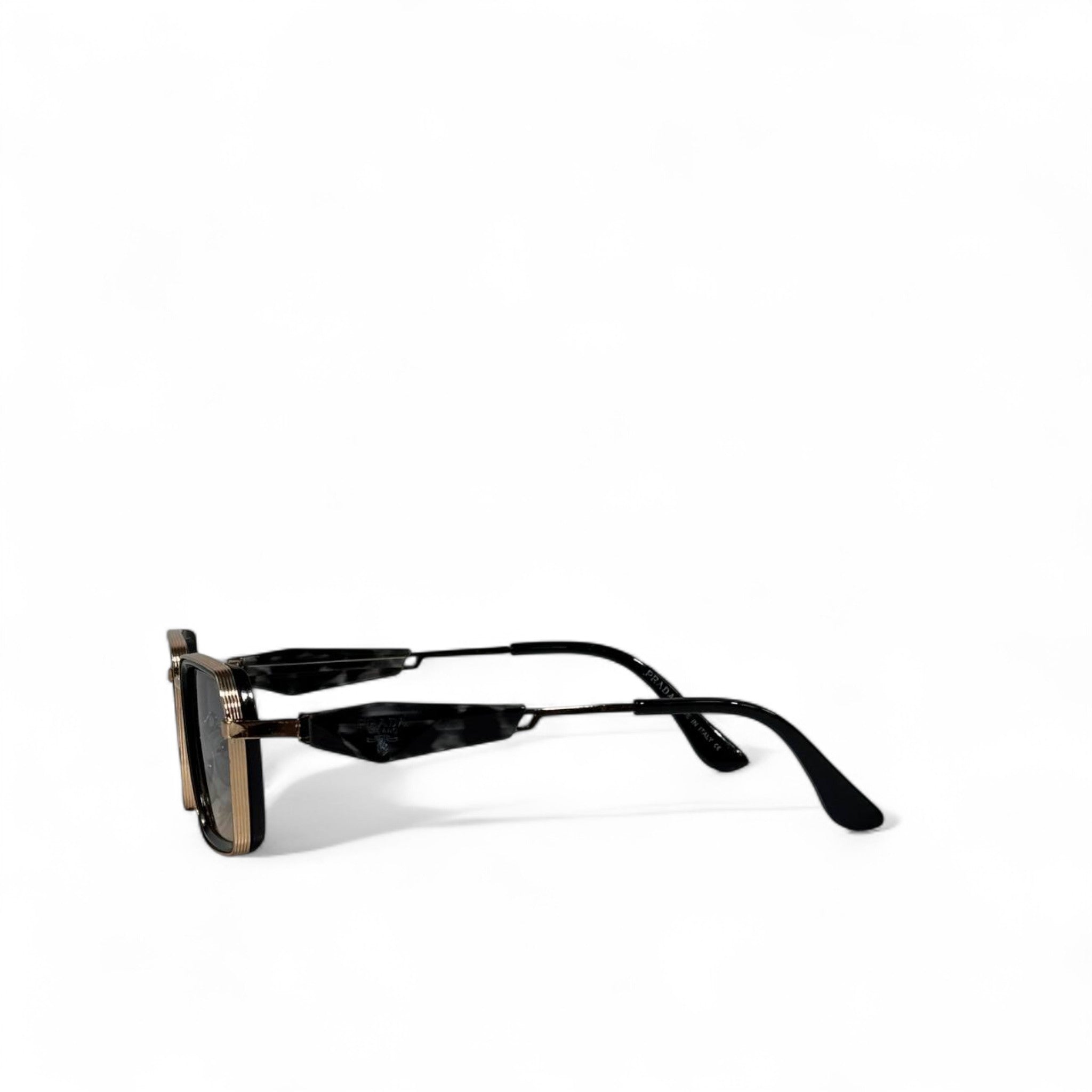 Prada Geometric Square Sunglasses 🕶️✨ | Black & Gold Luxury Eyewear