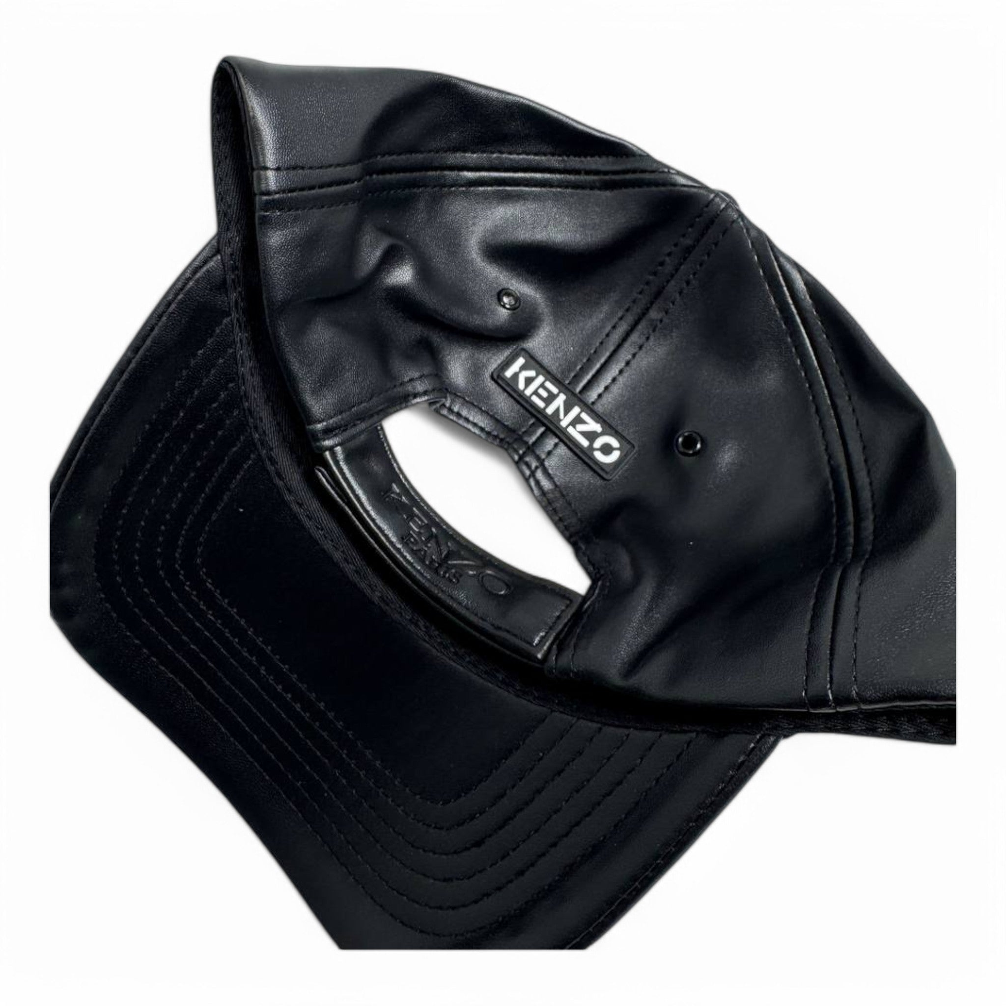 Kenzo Black Leather Tiger Cap – The Ultimate Bold Statement