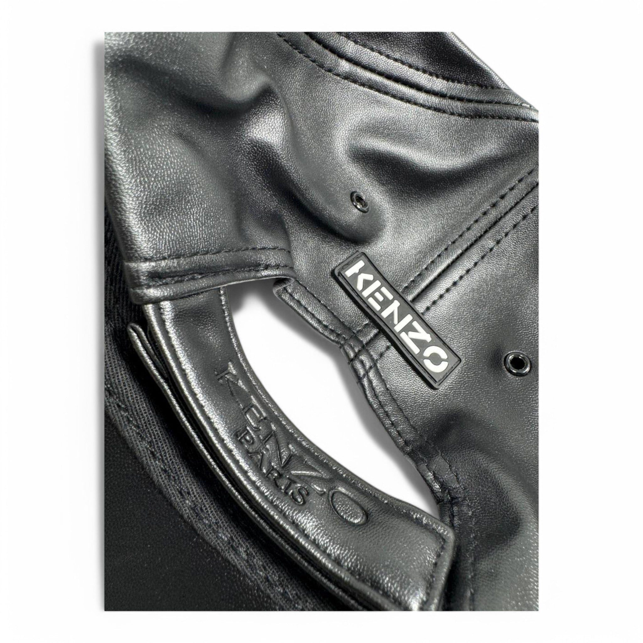 Kenzo Black Leather Tiger Cap – The Ultimate Bold Statement