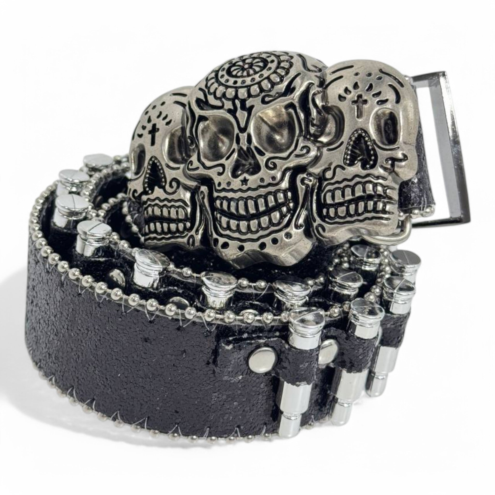 Triple Skull Gothic Belt – Bold & Rebellious Statement