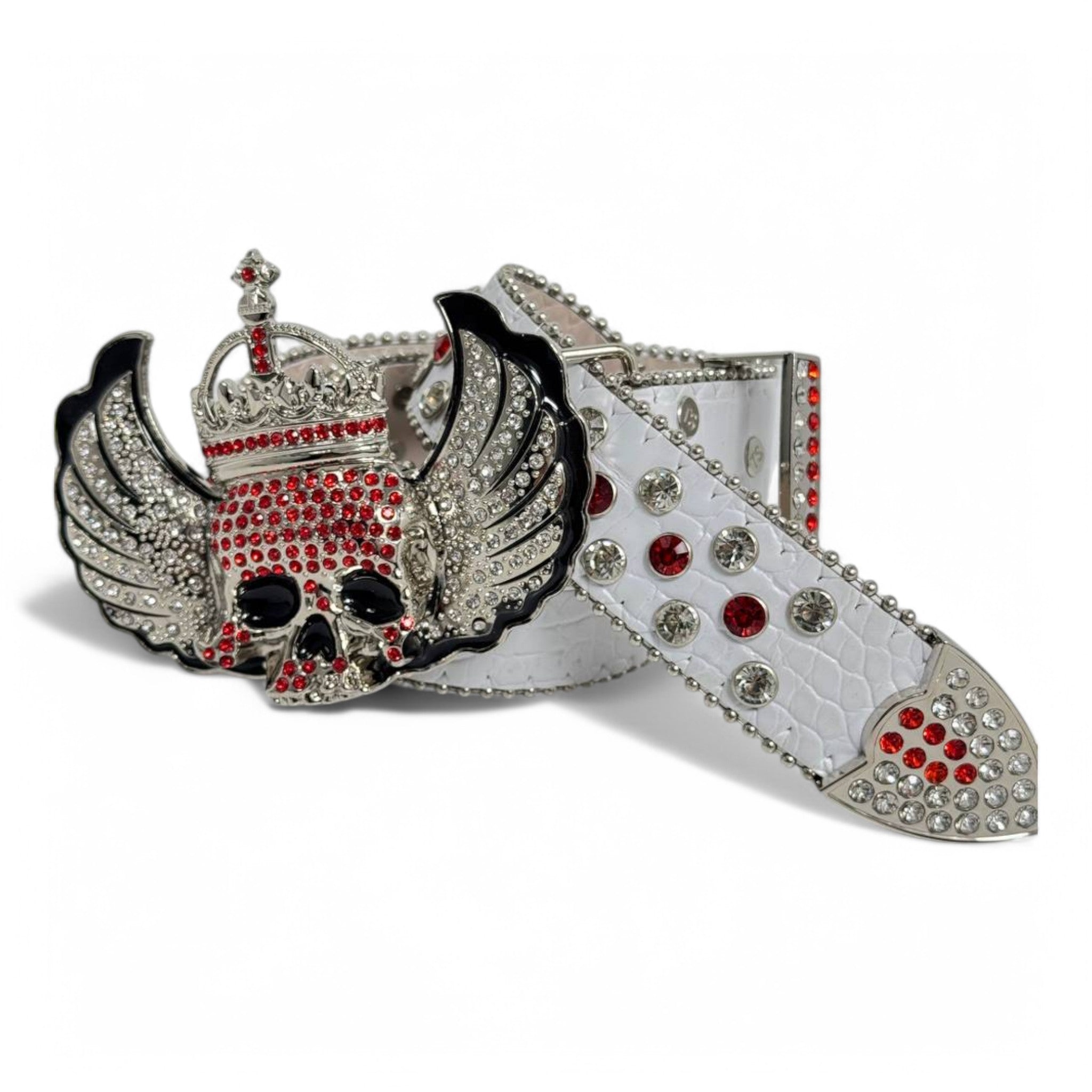Royal Reaper Winged Skull Belt – Crowned Gothic Majesty