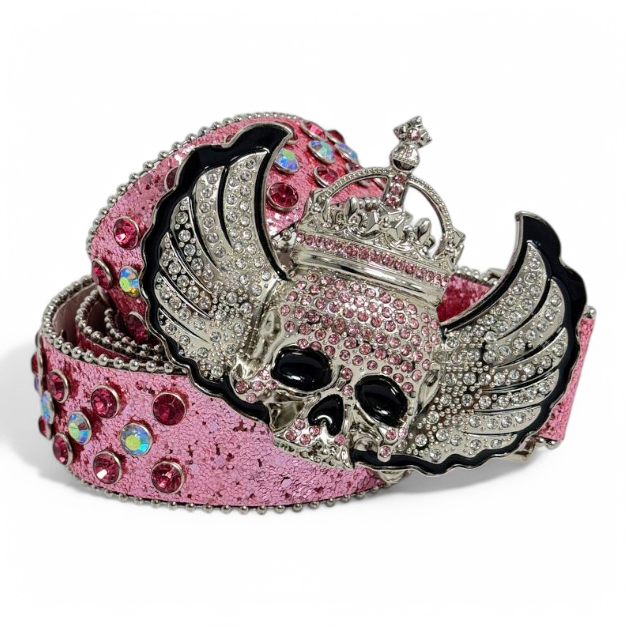 Royal Reaper Winged Skull Belt – Crowned Gothic Majesty