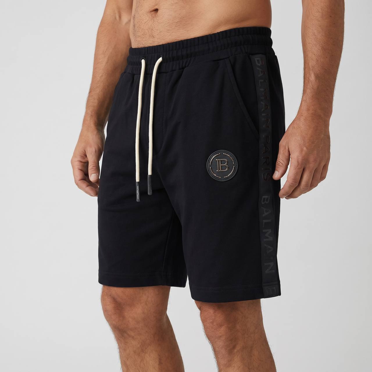 👑 Balmain Paris Signature Logo Shorts – Premium Luxury Streetwear Black Edition