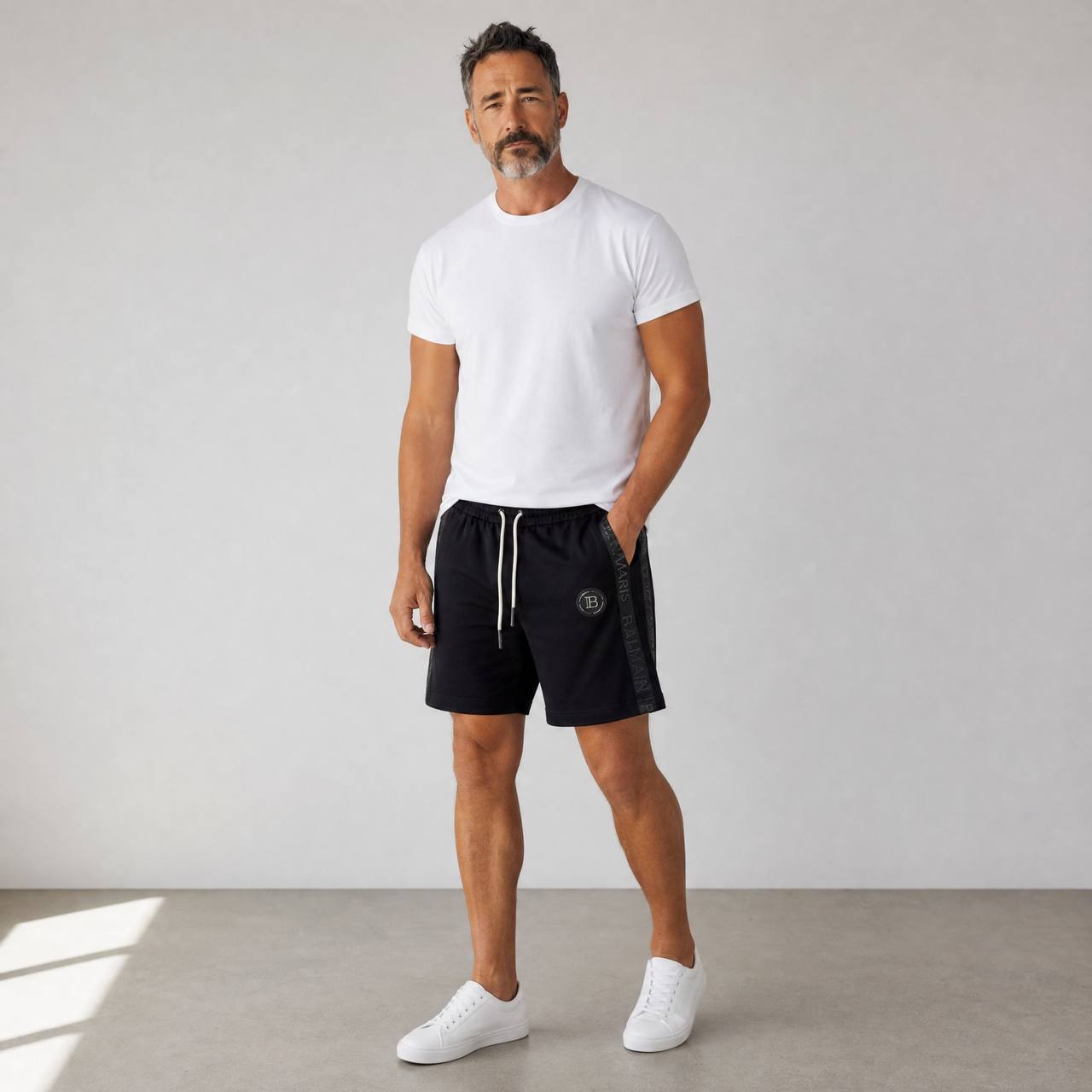 👑 Balmain Paris Signature Logo Shorts – Premium Luxury Streetwear Black Edition