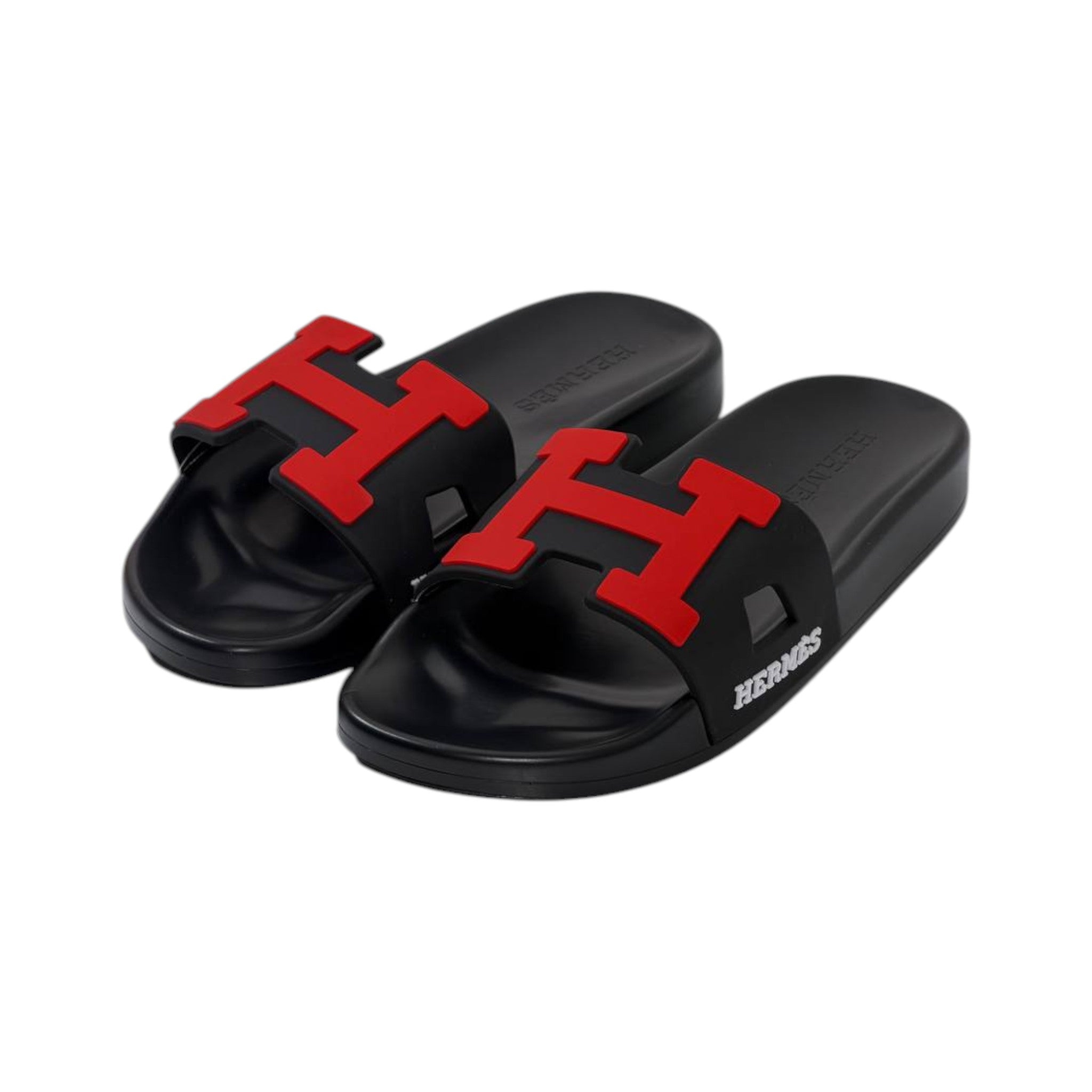 Hermes Chypre Slides – Black & Red Luxury Edition ❤️🖤