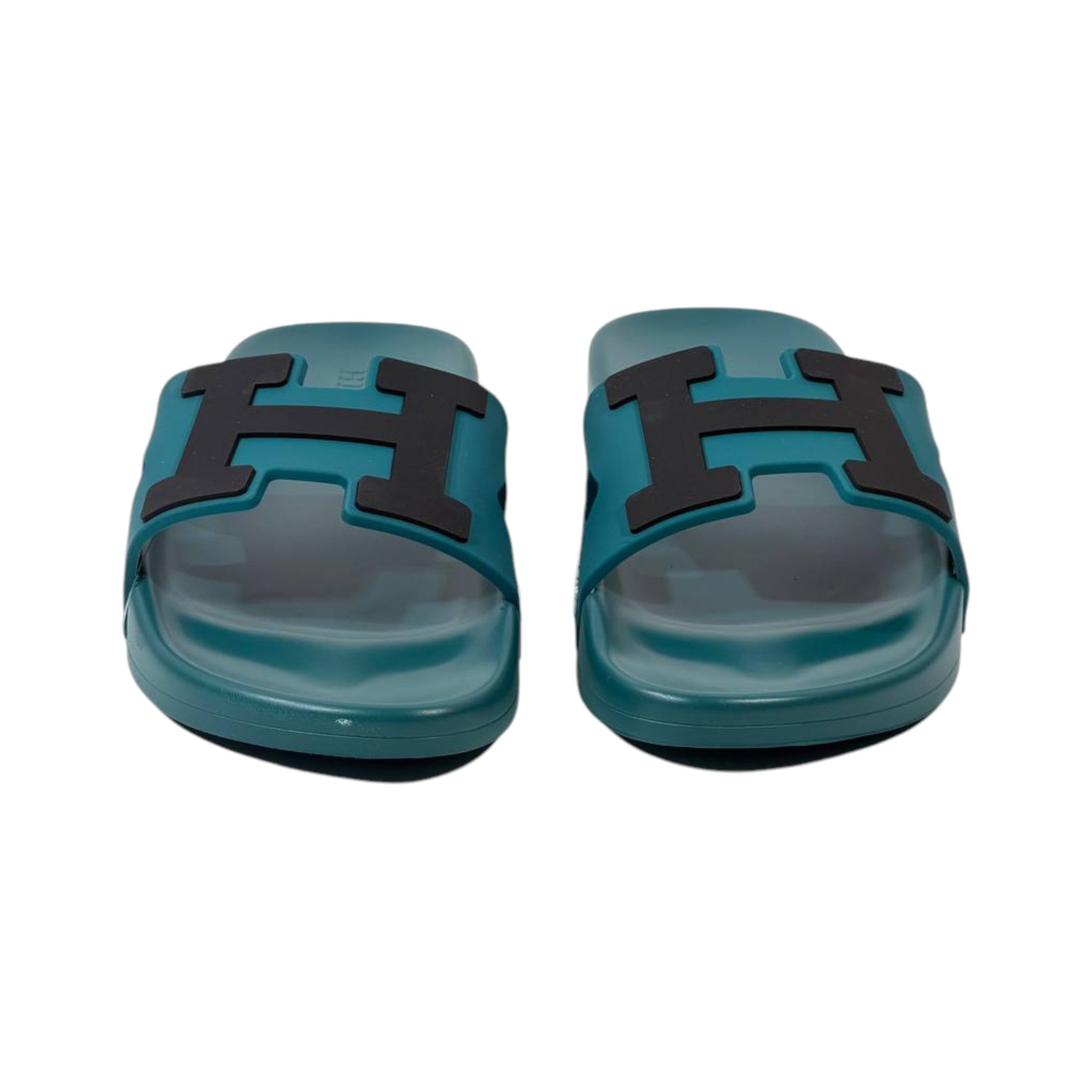 Hermes Chypre Slides – Deep Teal Luxury Edition 💙✨