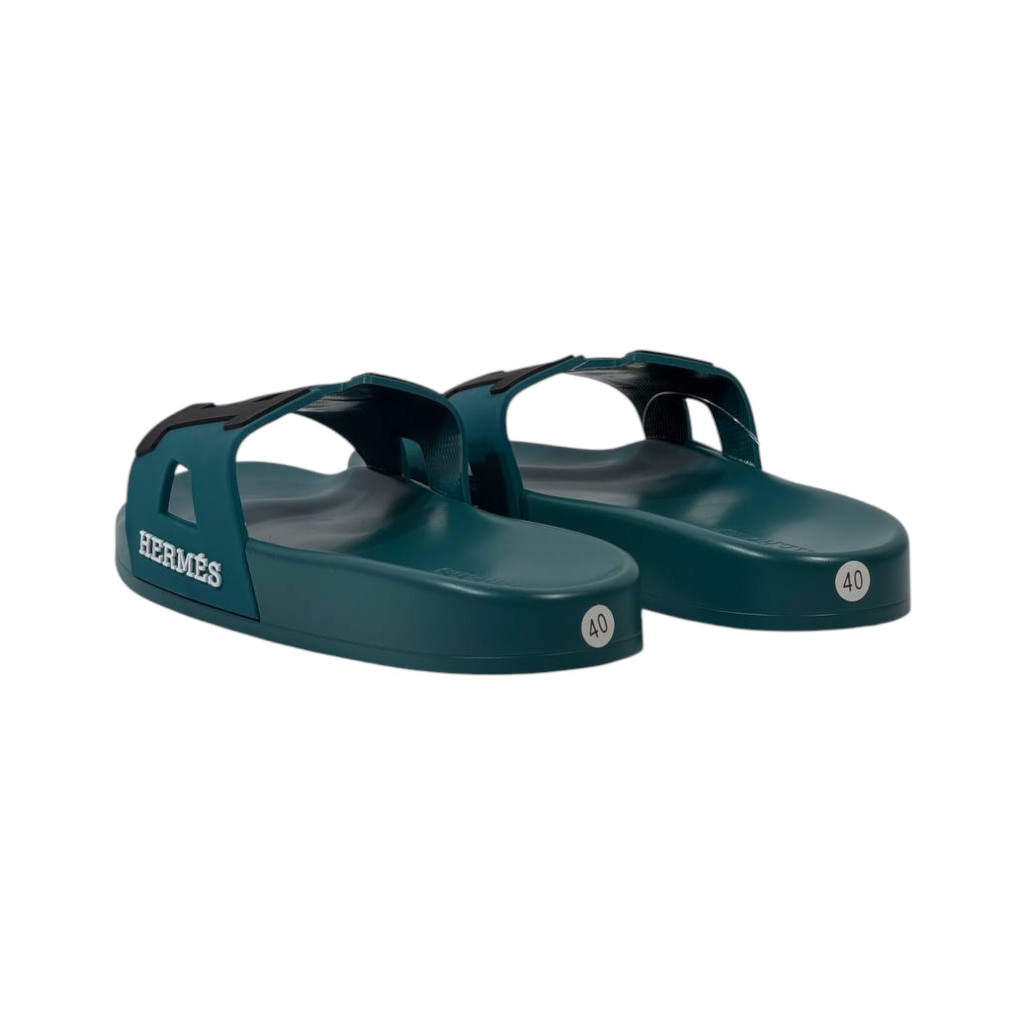 Hermes Chypre Slides – Deep Teal Luxury Edition 💙✨