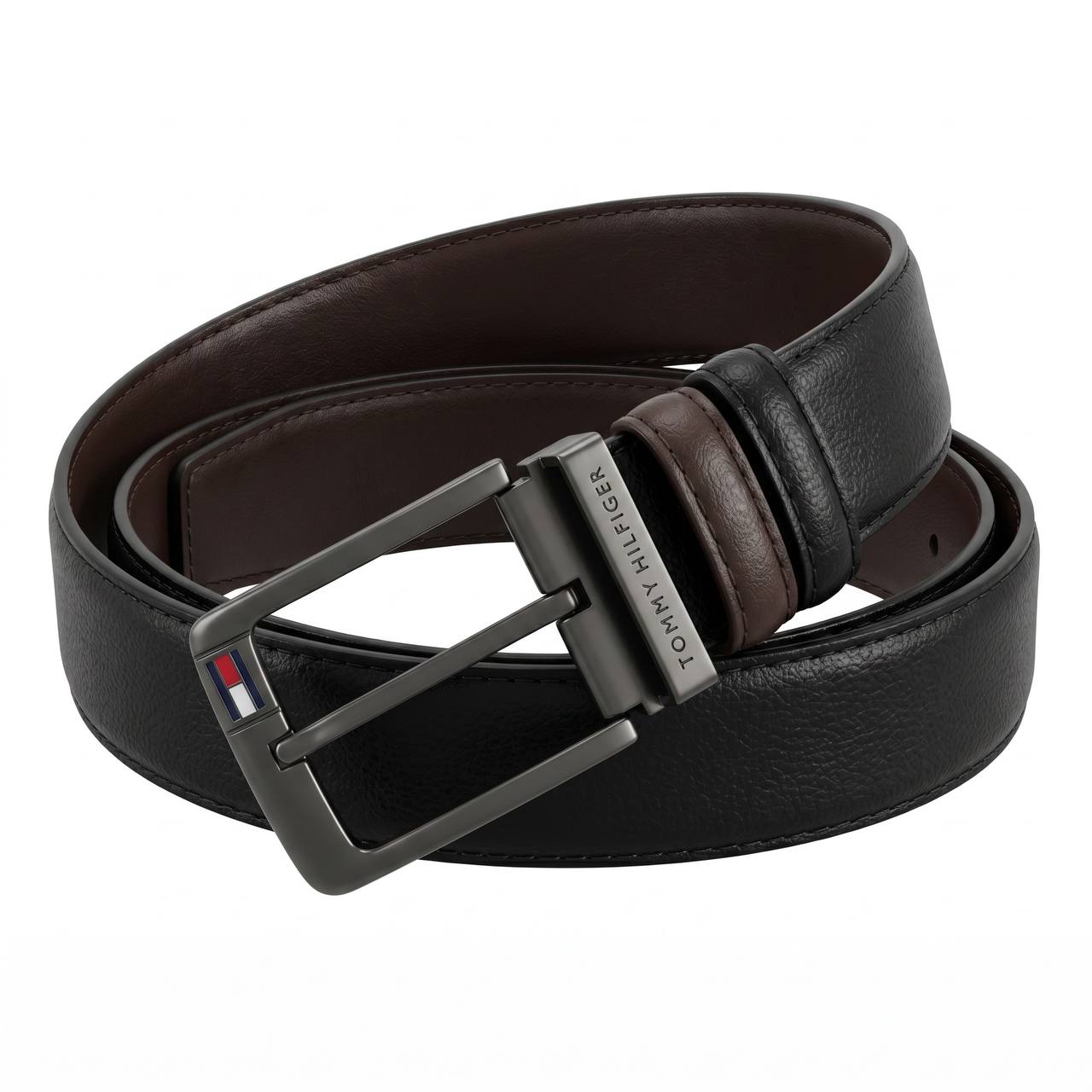 Tommy Hilfiger Reversible Leather Belt โ Black & Brown | 125 CM ๐บ๐ธ๐ค๐ค