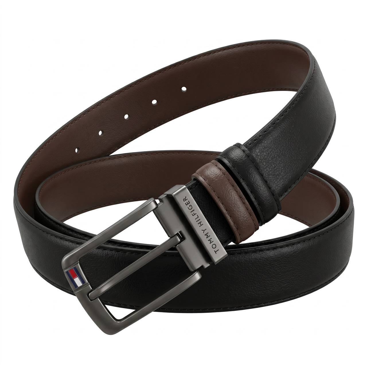 Tommy Hilfiger Reversible Leather Belt โ Black & Brown | 125 CM ๐บ๐ธ๐ค๐ค