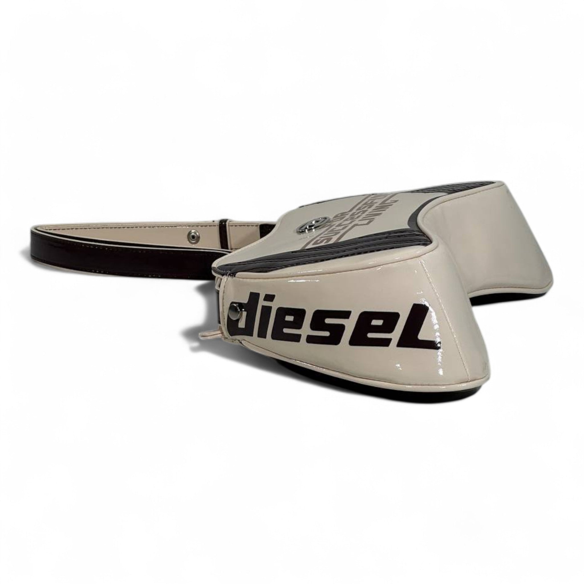 DIESEL Beige & Brown Y2K Shoulder Bag ✨🤎 | “For Successful Living” Gloss Edition