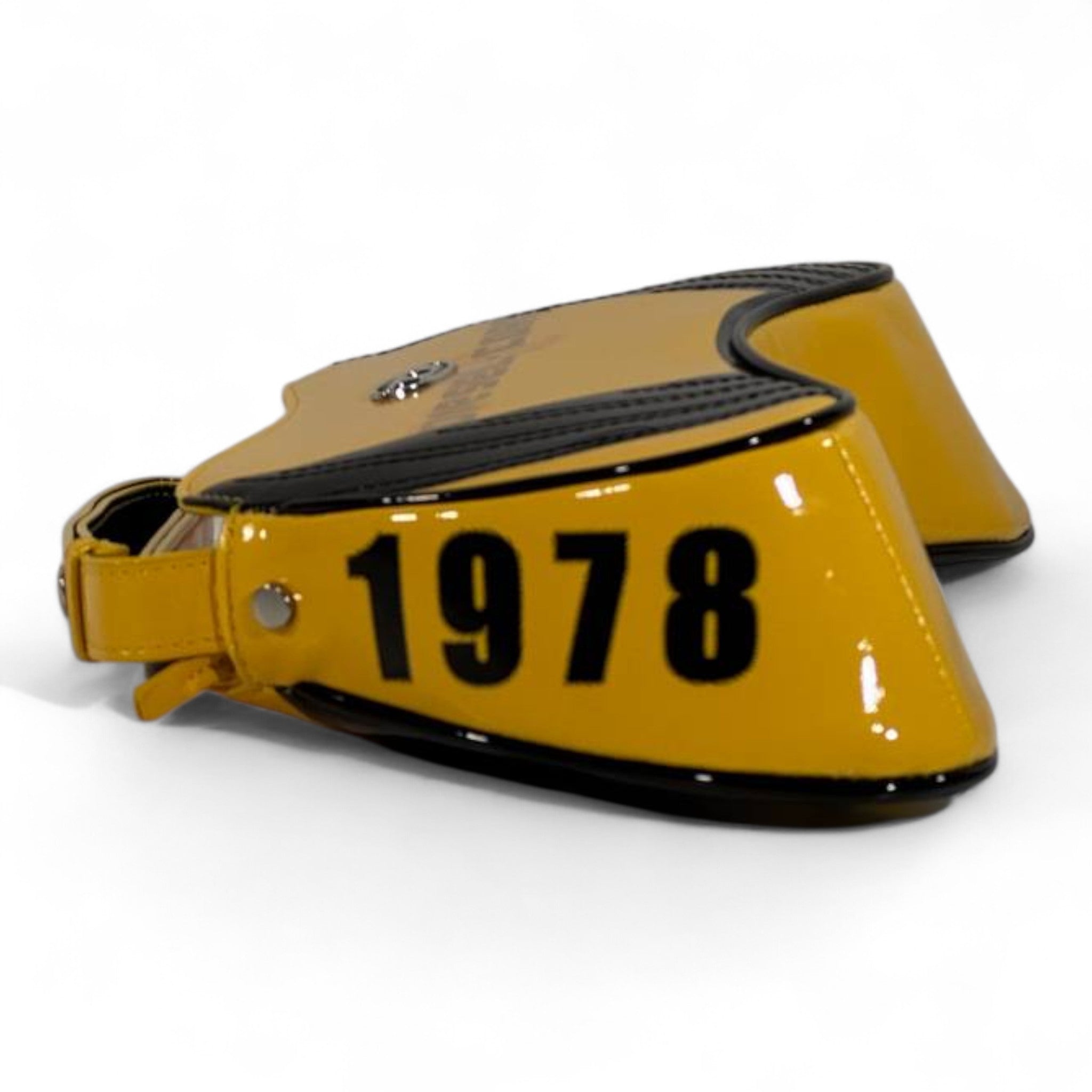 DIESEL Yellow & Black Gloss Y2K Shoulder Bag 💛🖤 | Bold Logo Futuristic Design