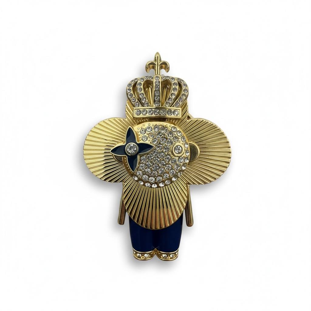 Louis Vuitton Vivienne Royal Crown Pendant 👑✨ | Gold & Crystal Collector Edition