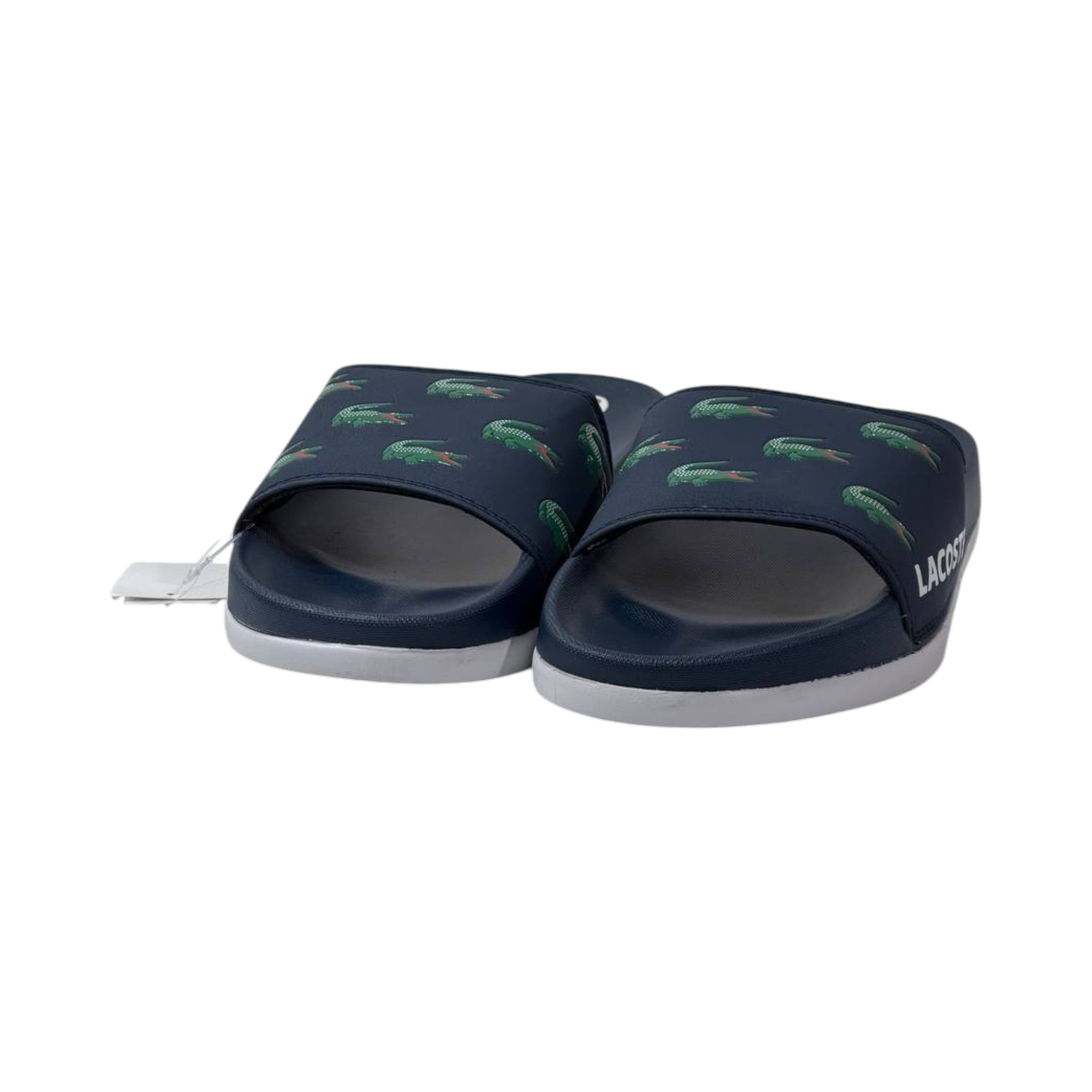 🐊 Lacoste Crocodile Print Slides – Navy Blue Edition 🔵✨