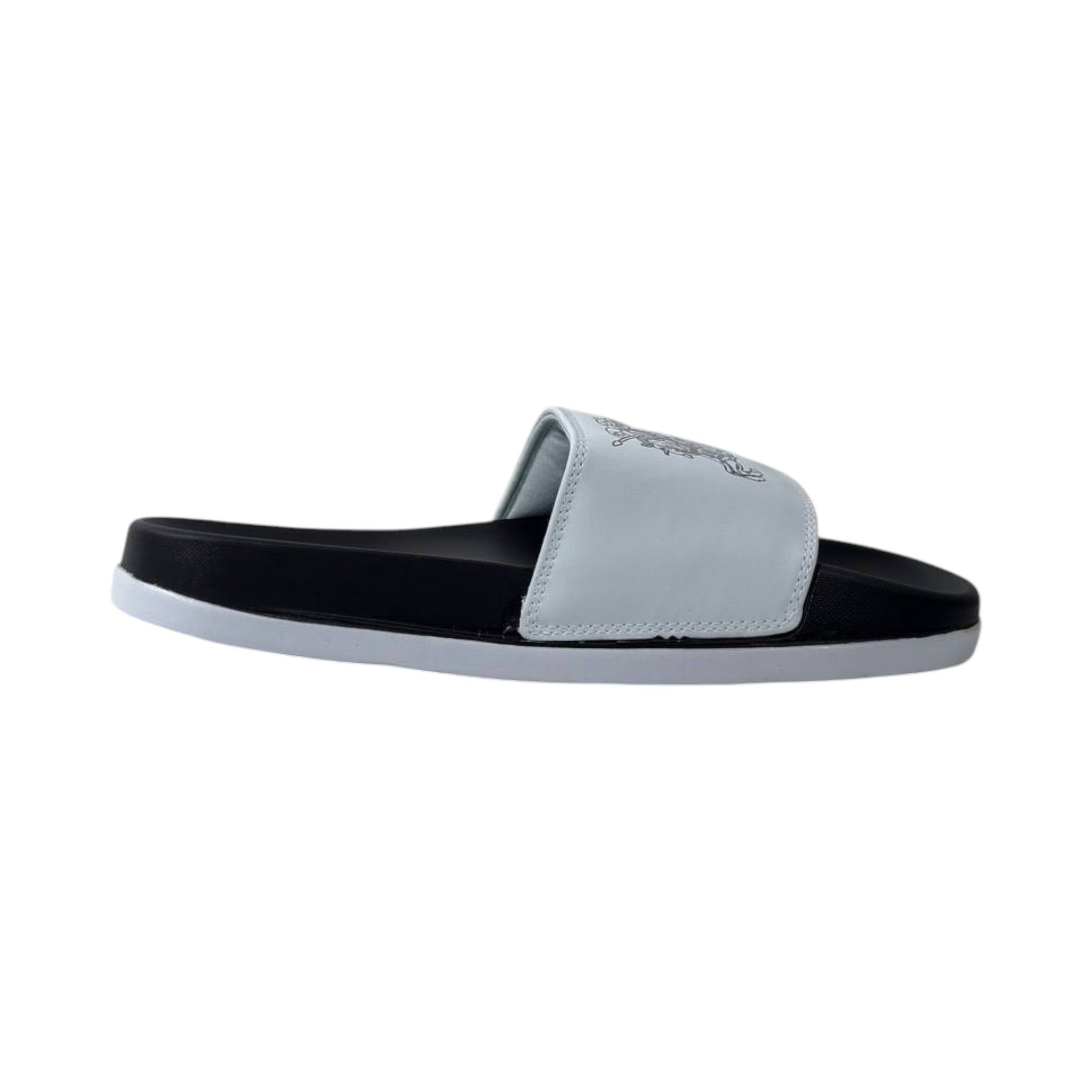 🩴 Burberry Equestrian Knight Slides – White & Black Luxury Edition 🤍🖤✨