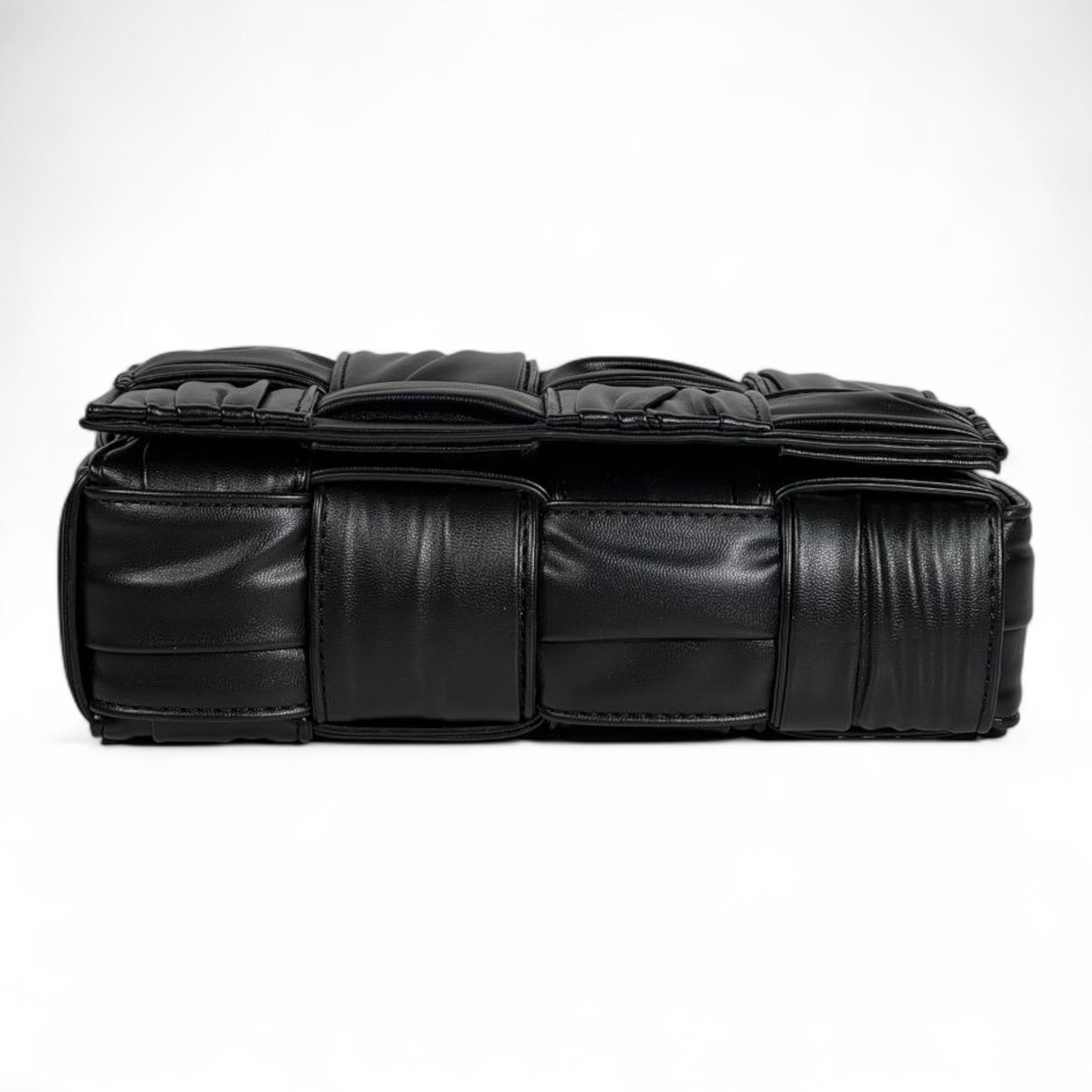 Bottega Veneta Black Padded Cassette Bag – High-Shine Intreccio Leather ✨🖤