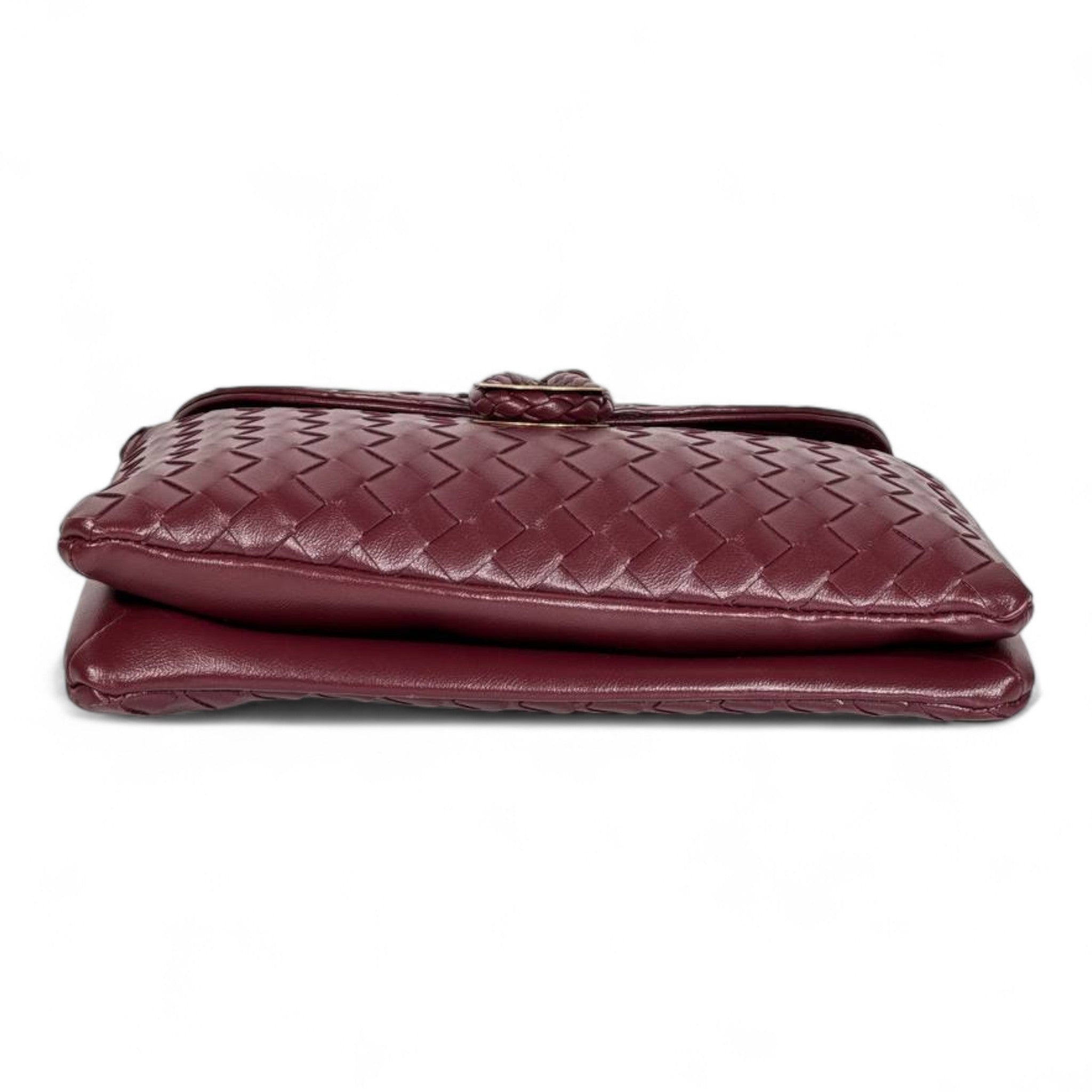 Bottega Veneta Mini Woven Knot Flap Bag – Burgundy (Premium Leather) 🍷✨