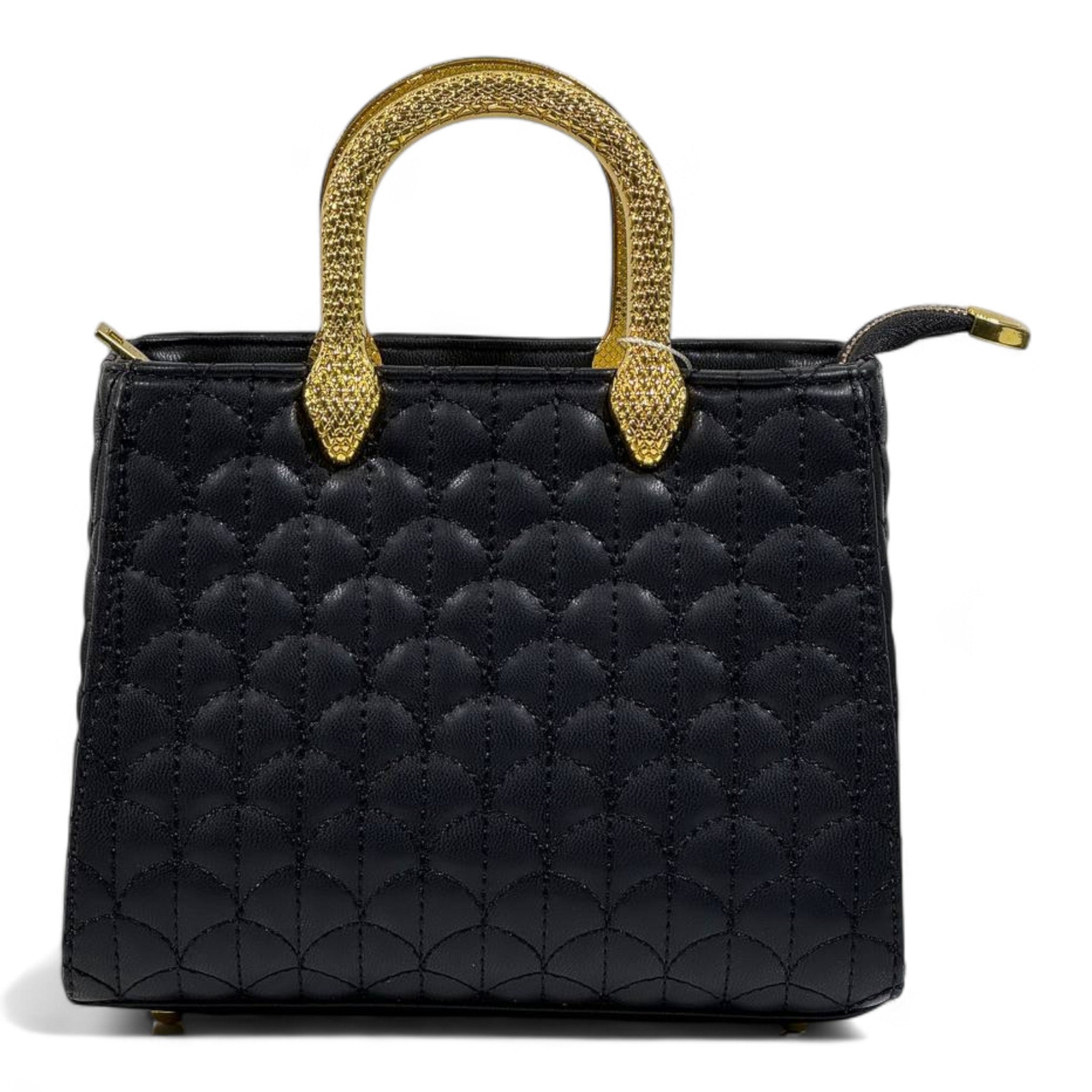BVLGARI Black Quilted Handbag with Gold Serpent Handles – Luxury Iconic Design 🖤✨