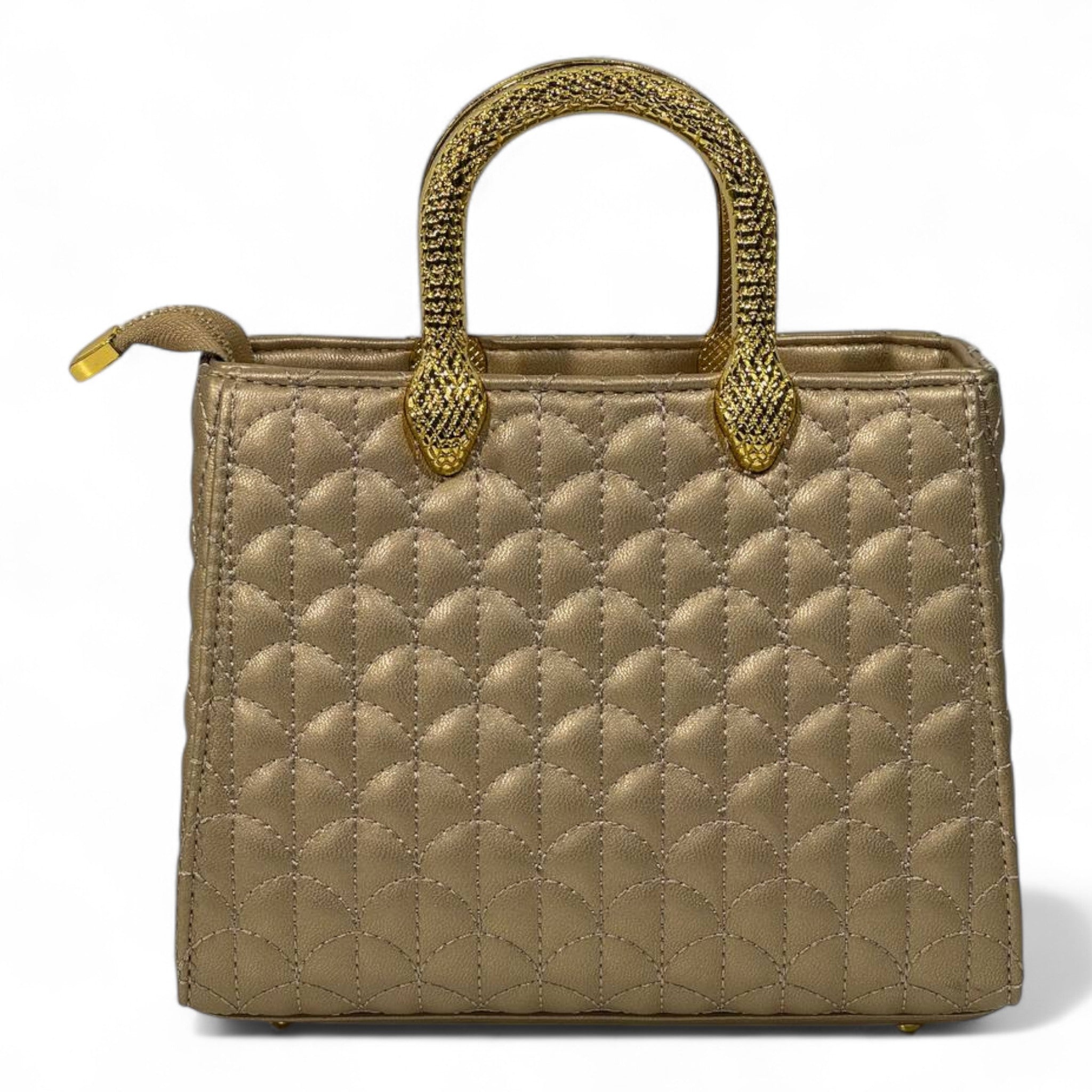 BVLGARI Gold Quilted Handbag with Serpent Handles – Luxury Royal Edition ✨💛