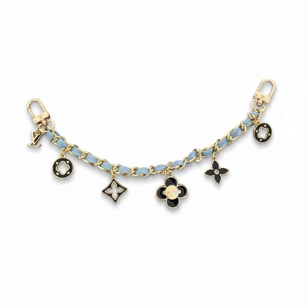 Louis Vuitton Gold & Blue Monogram Charm Chain ✨💙 | Luxury Bag Accessory