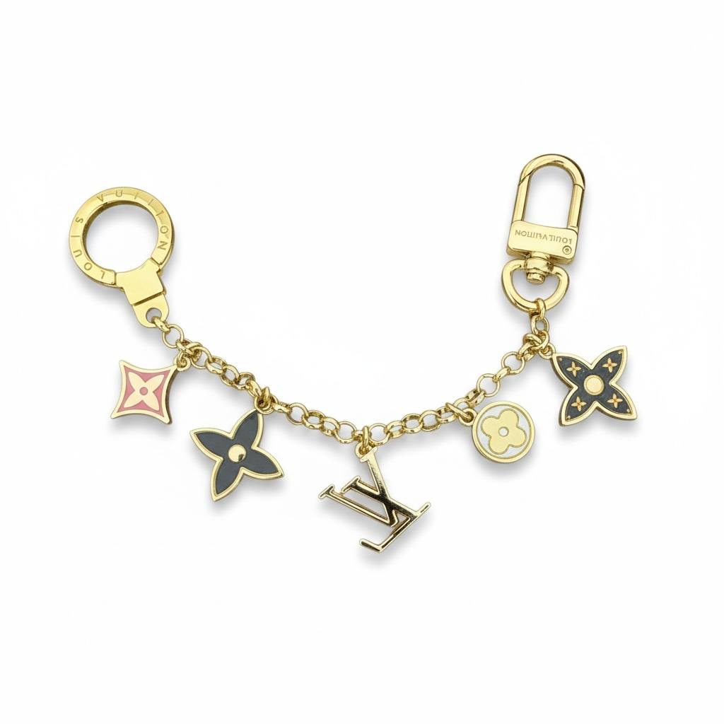 Louis Vuitton Multicolor Monogram Charm Chain ✨🌸🖤 | Luxury Gold Bag Accessory