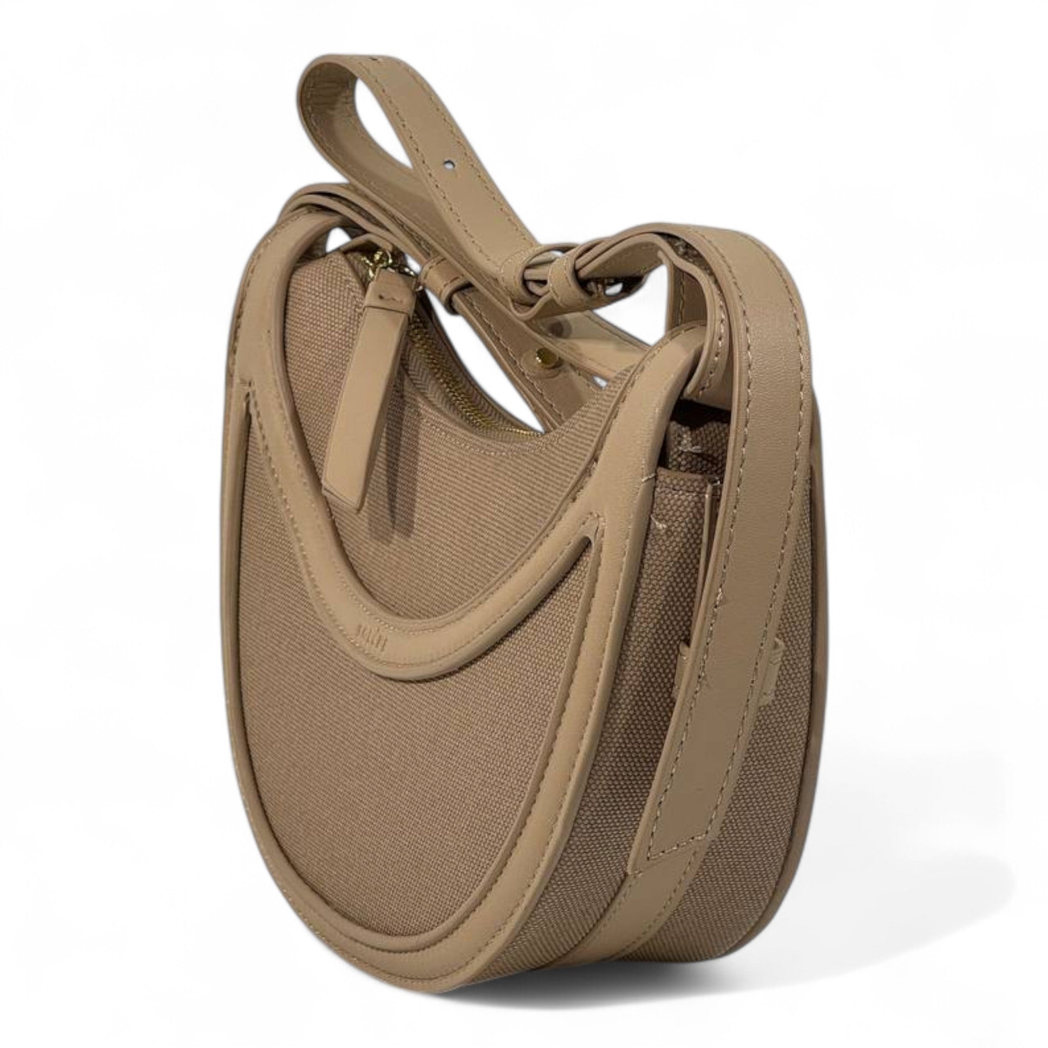Polène Tan Half-Moon Crossbody Bag ✨🤎 | Minimalist French Sculpted Design