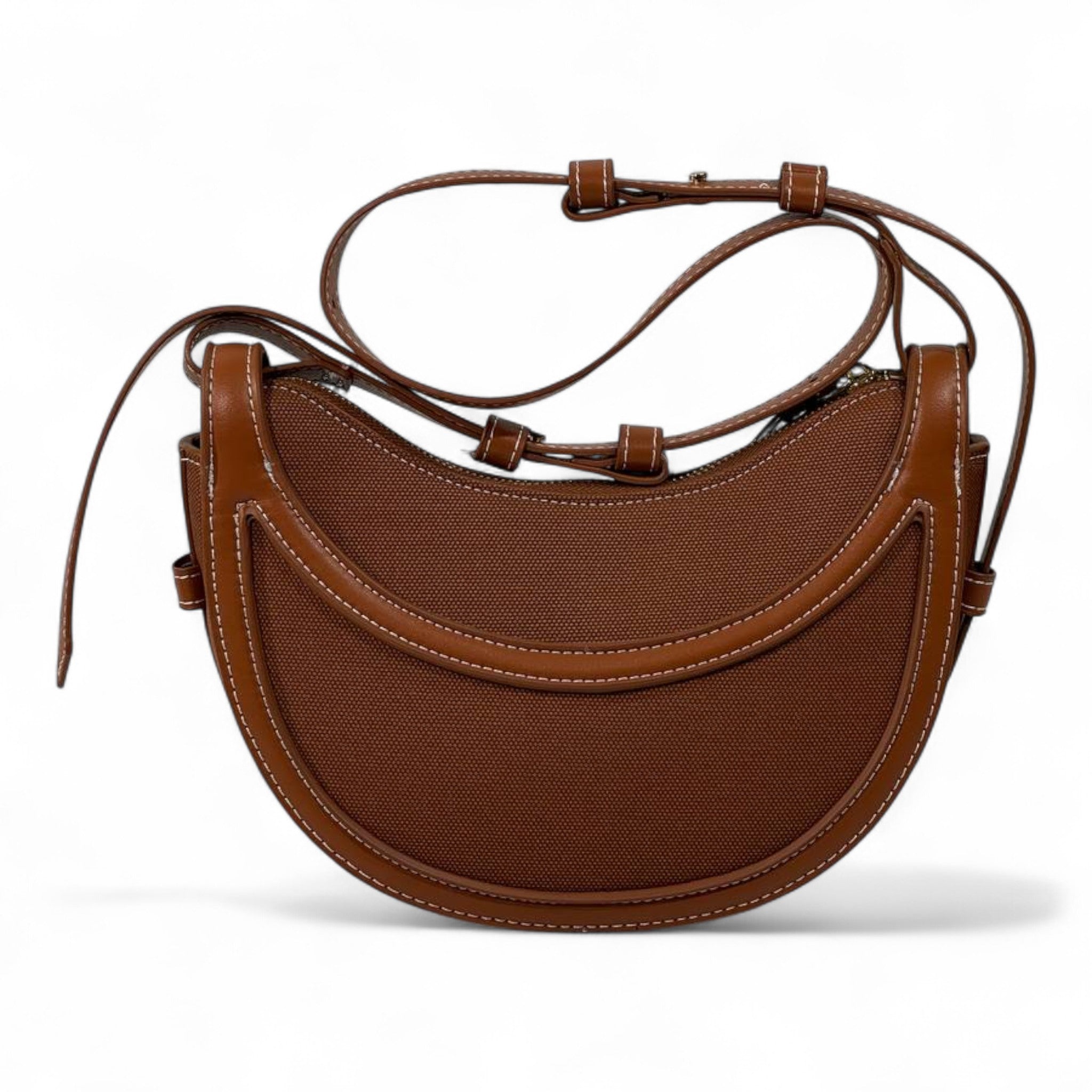 Polène Tan Brown Half-Moon Crossbody Bag ✨🤎 | Sculpted Minimalist French Design