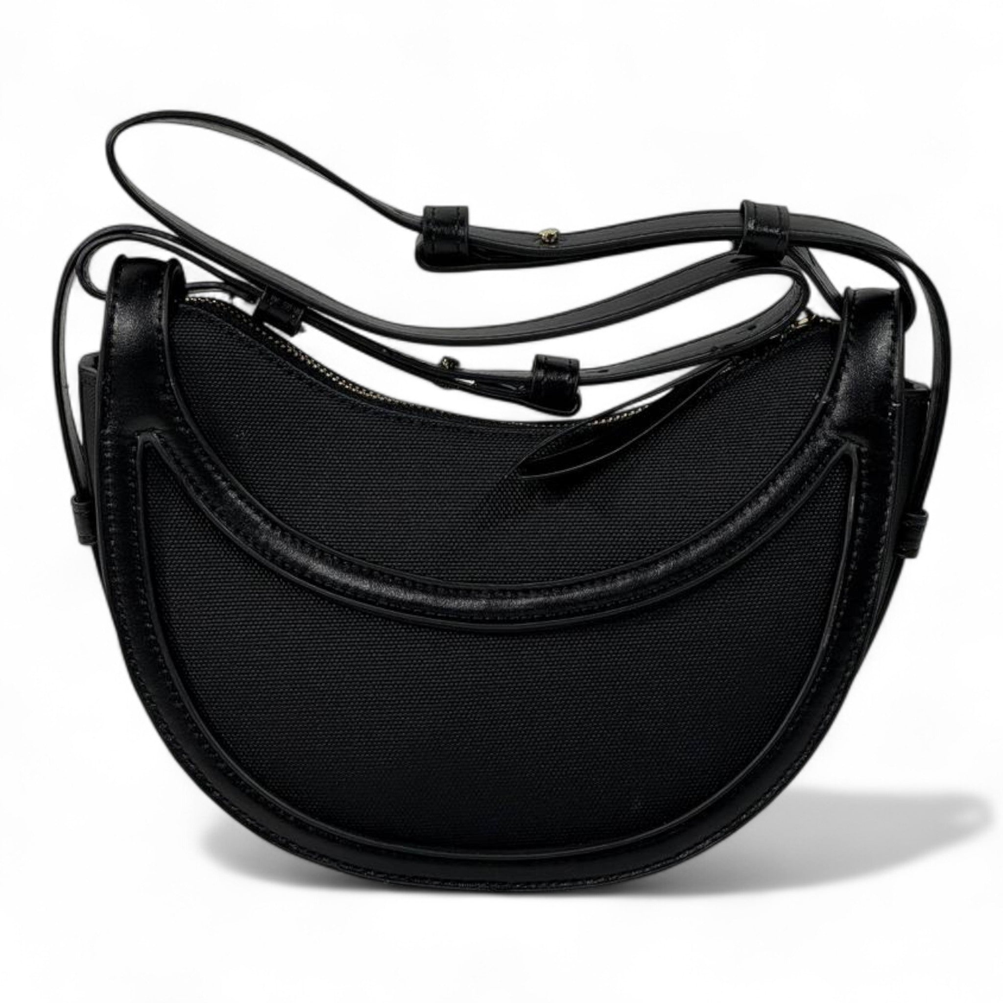 Polène Black Half-Moon Crossbody Bag ✨🖤 | Sculpted Minimalist French Luxury