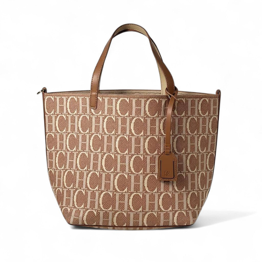 CH Carolina Herrera Monogram Tote in Beige – Luxury Everyday Icon 🌟👜