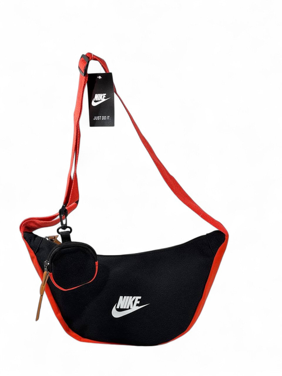🔥 Nike “Just Do It” Crossbody Sling – Black & Red Edition 🔥