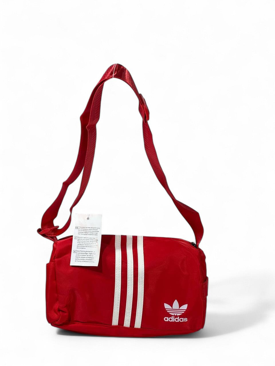 🔥 Adidas Originals Red Mini Duffel – 3-Stripes Sporty Shoulder Bag